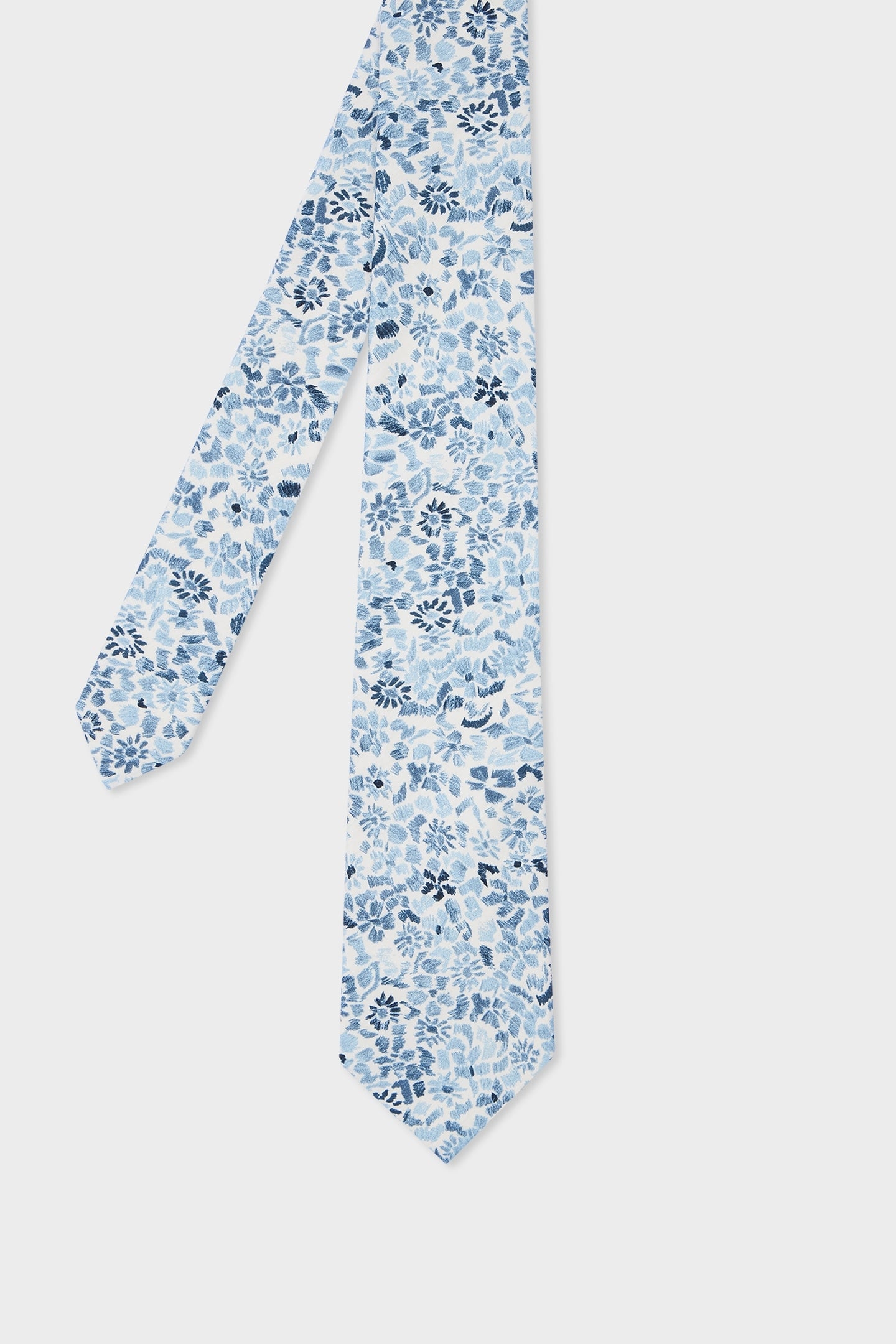TIE PENCIL FLORAL LIGHT BLUE 1