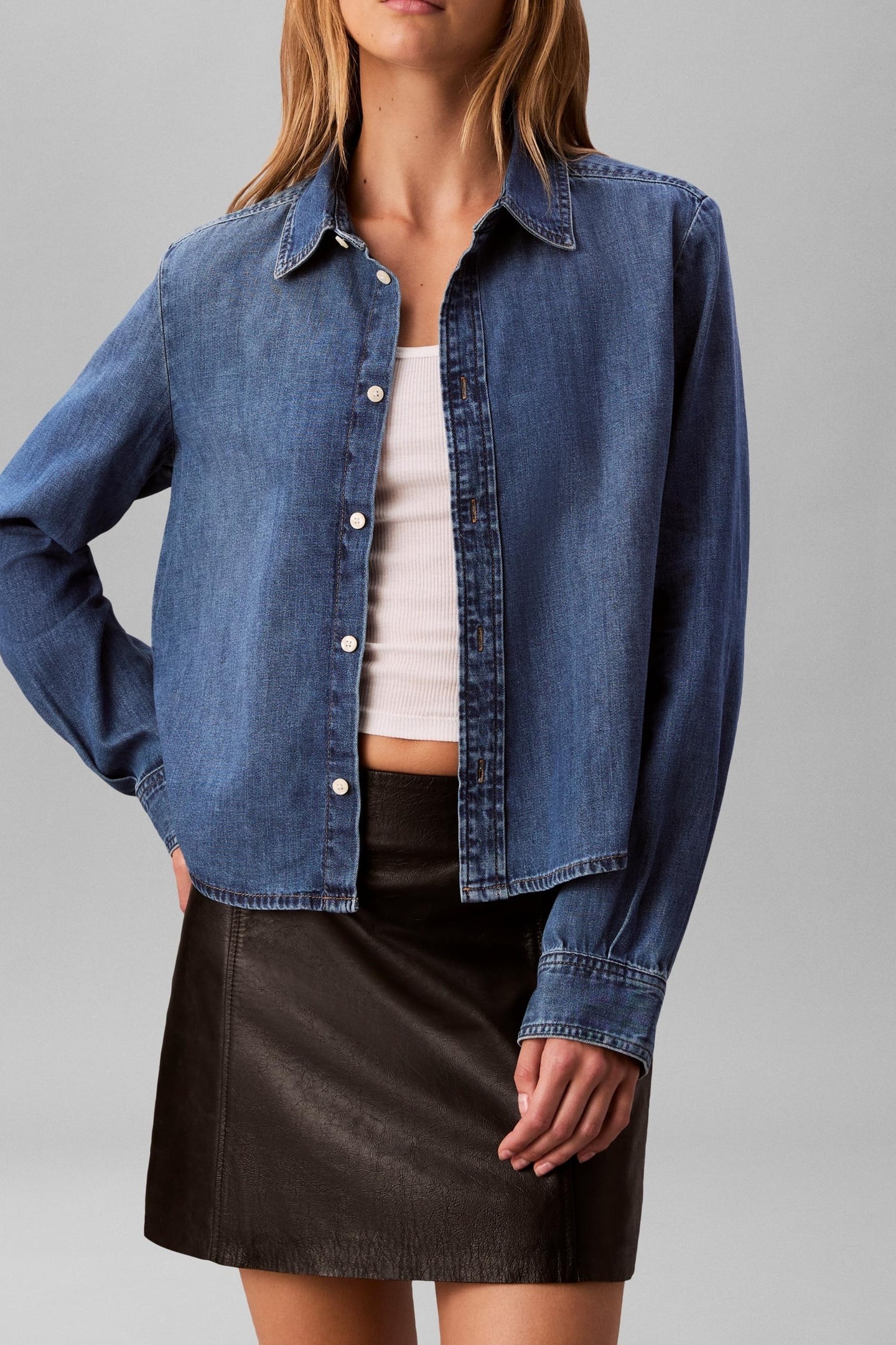 CROPPED LS SHIRT INDIGO HASTINGS 1