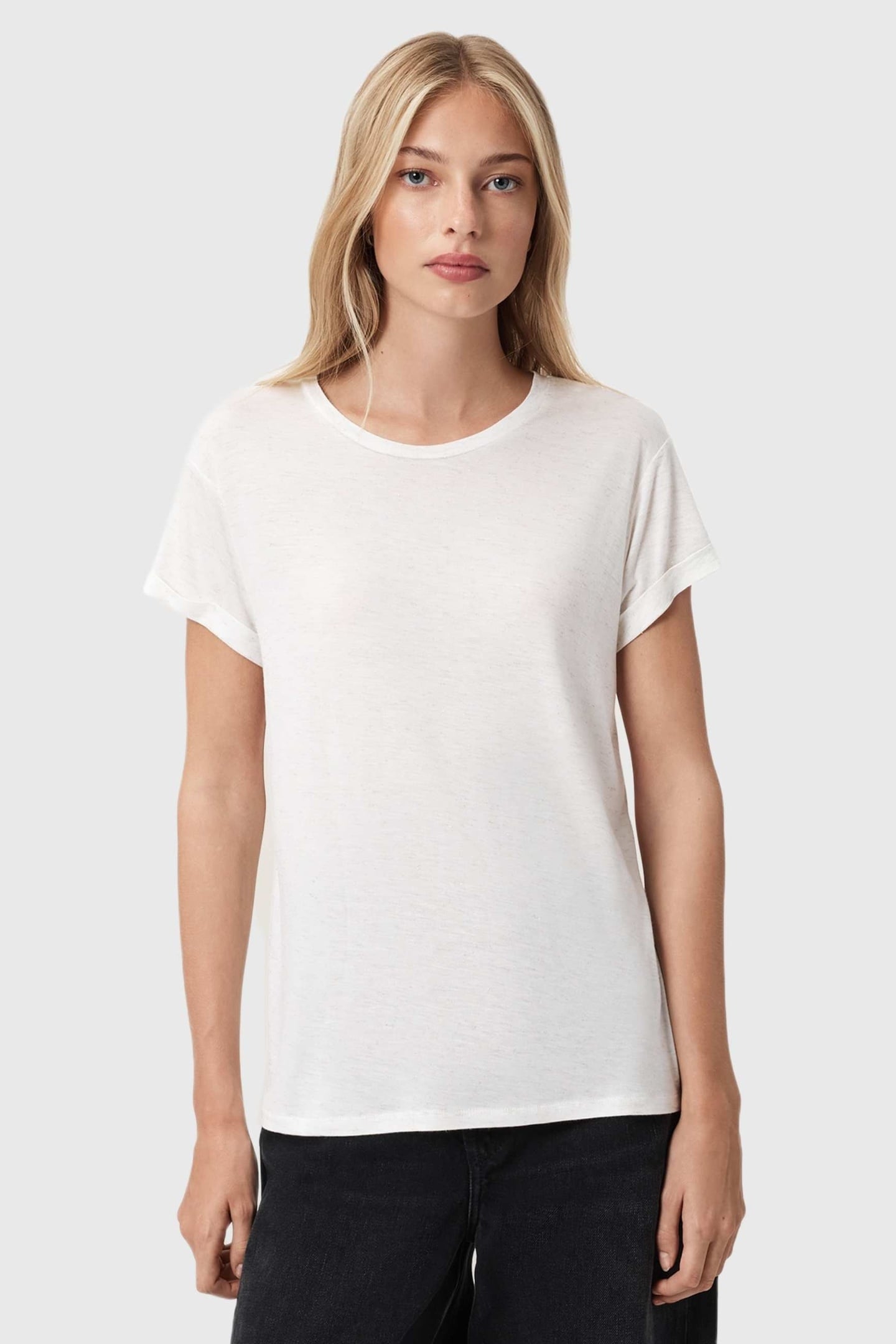 ANNA SHIMMER TEE STONE WHITE 1