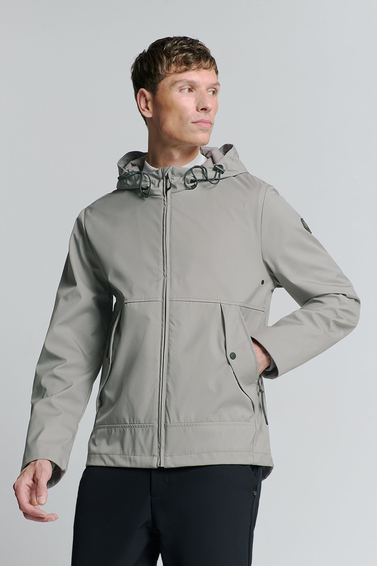 JACKET MID LONG HOODED MID GREY 1