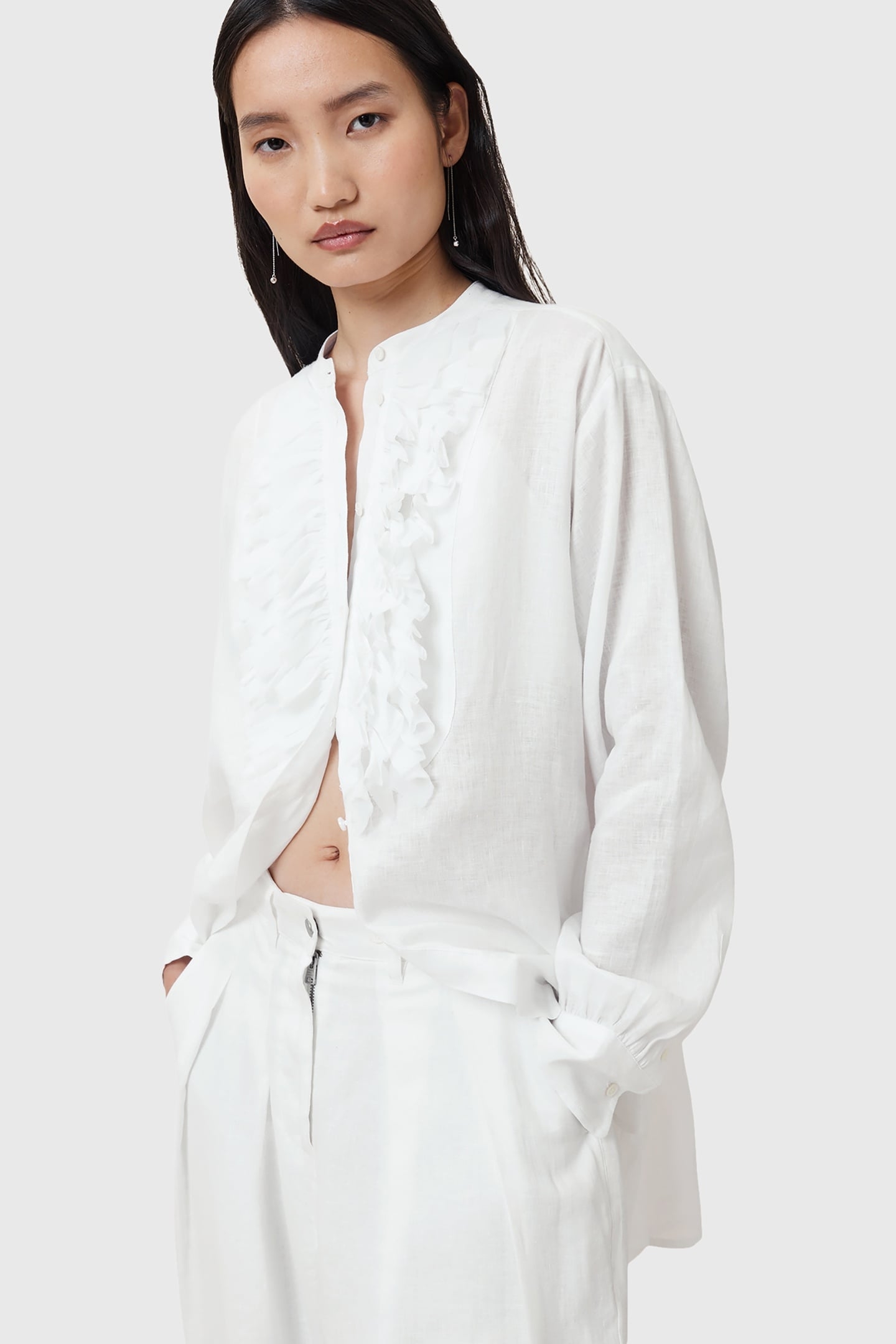 CASSIA LINEN SHIRT CHALK WHITE 4