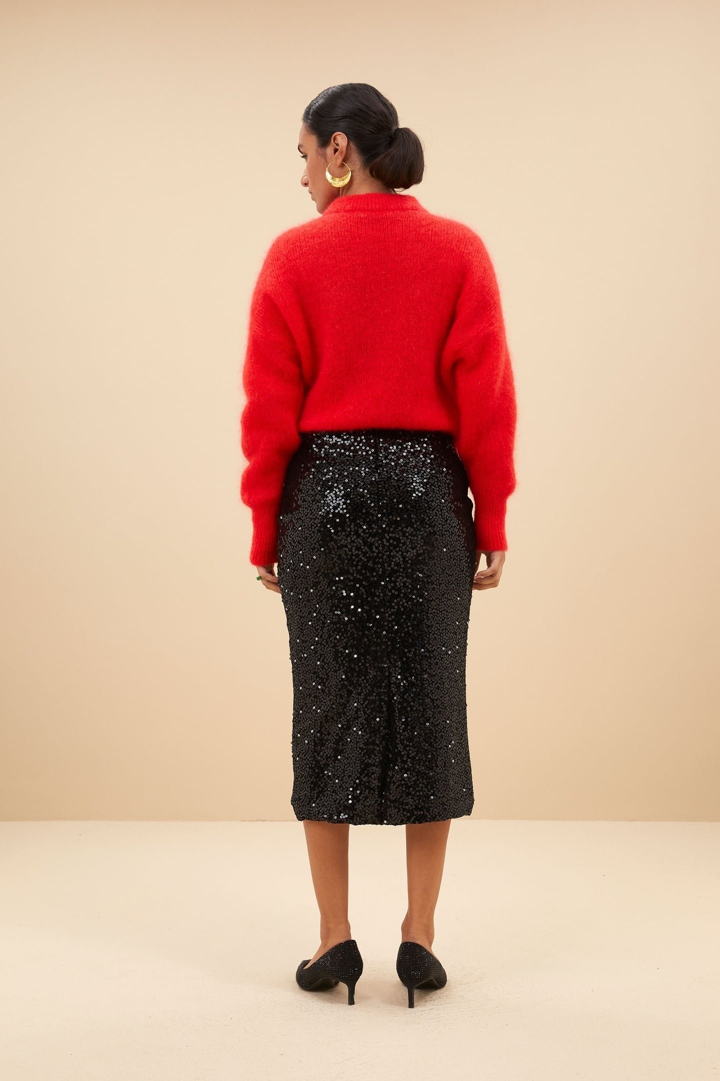 LUCA SEQUIN SKIRT BLACK 2