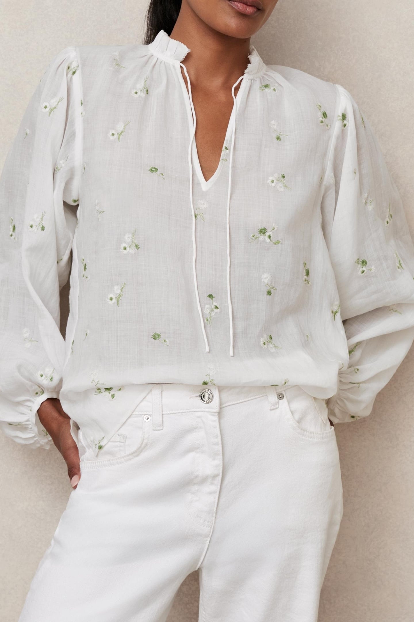 EMBROIDED TOP IVORY 1