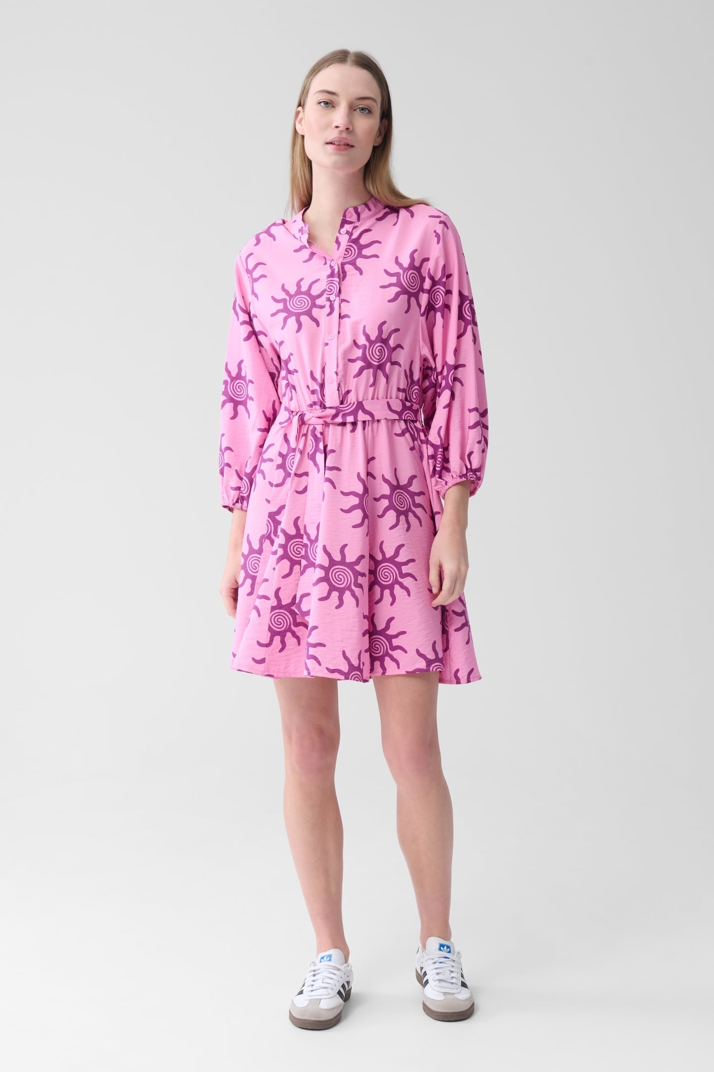 LA-SBBOWIE PRINT DRESS LIGHTPINK 1