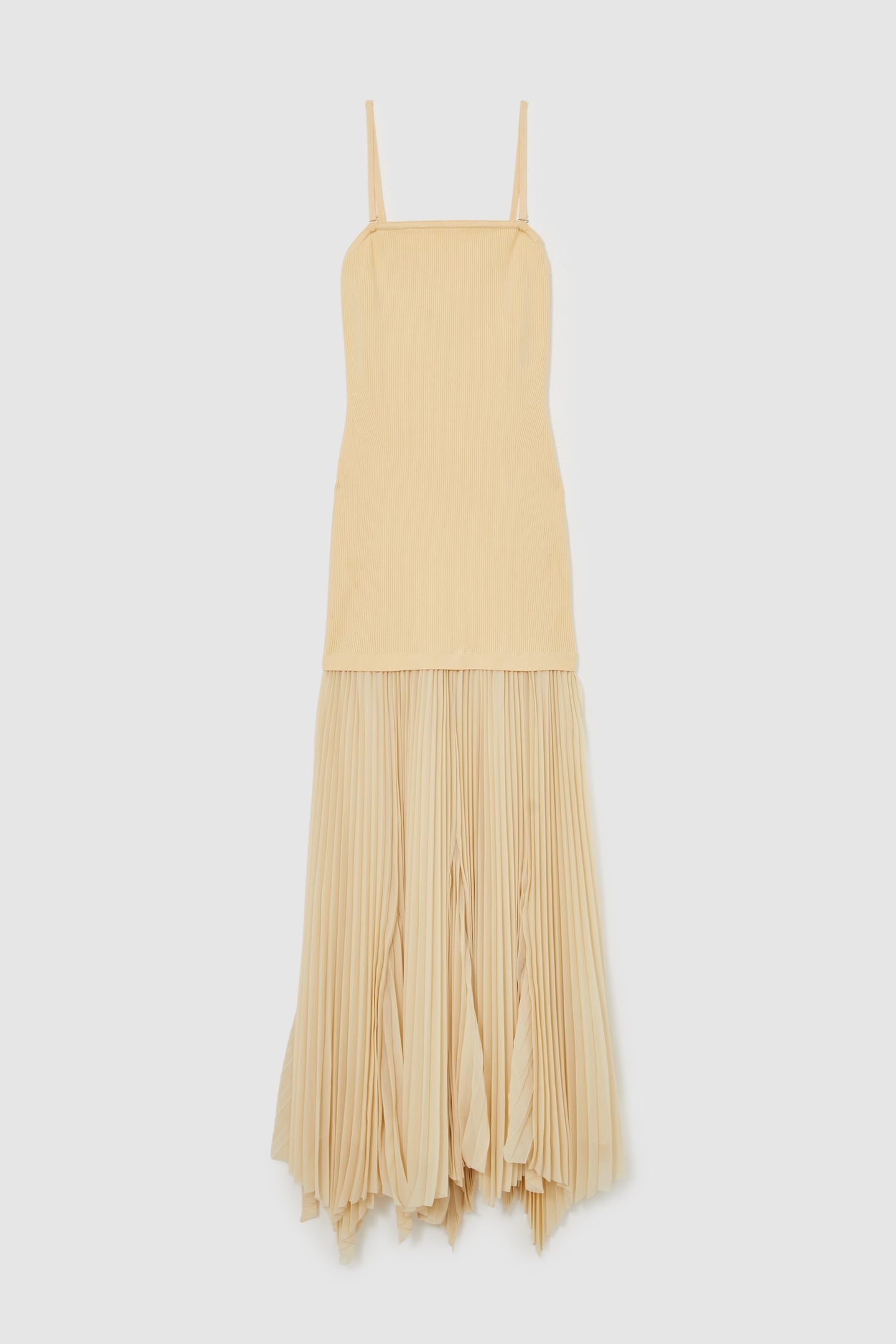 KNIT WOVEN MIDI DRESS YELLOW 4