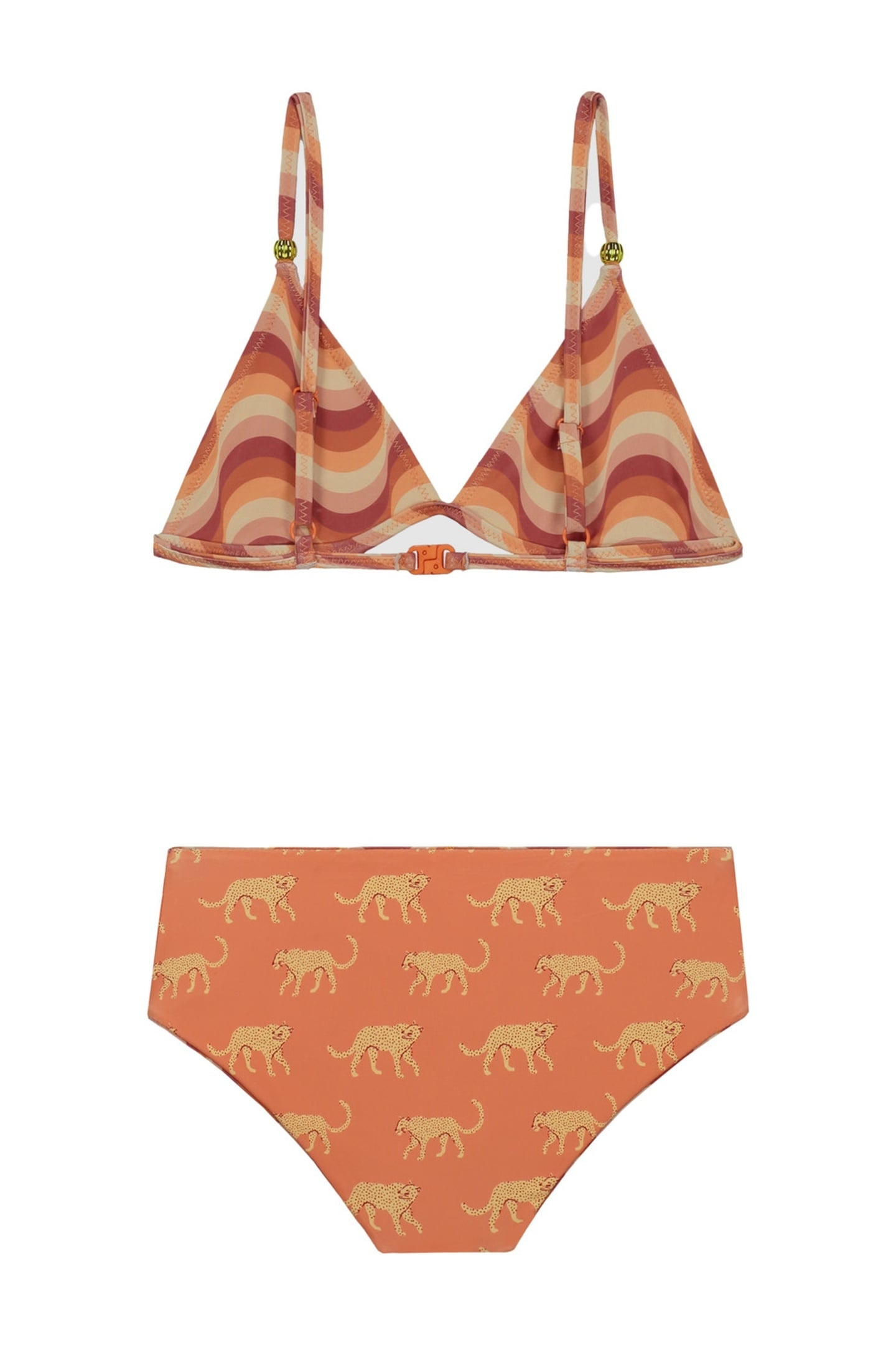 GIRLS ROSIE REVERSIBLE BIKINI SET GROOVY LEOPARD LIGHT SANDA 1