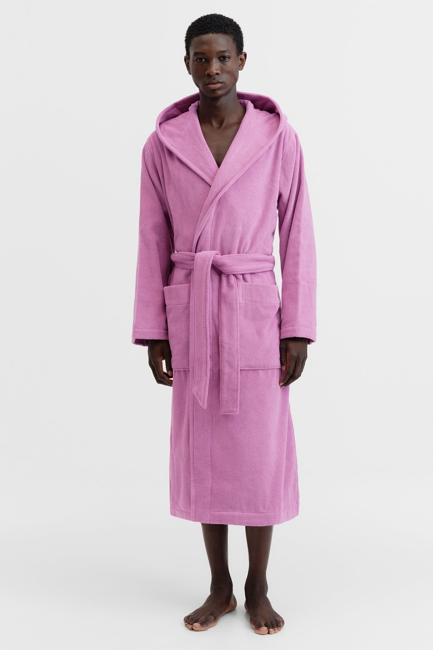 UNISEX HOODED BATHROBE MAGENTA 2