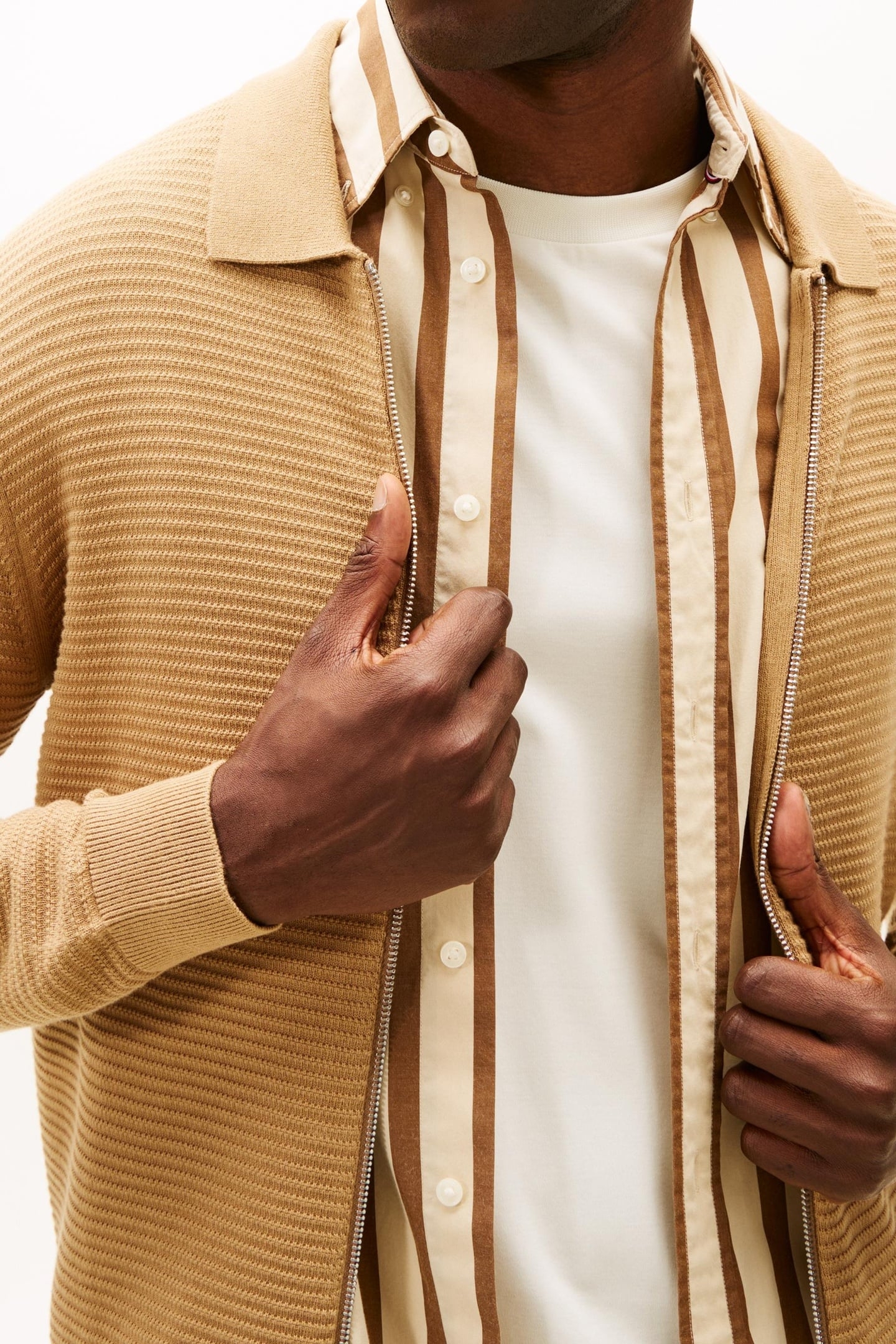 SEASONAL STRUCTURE ZIP SWEATER SAFARI CANVAS 2