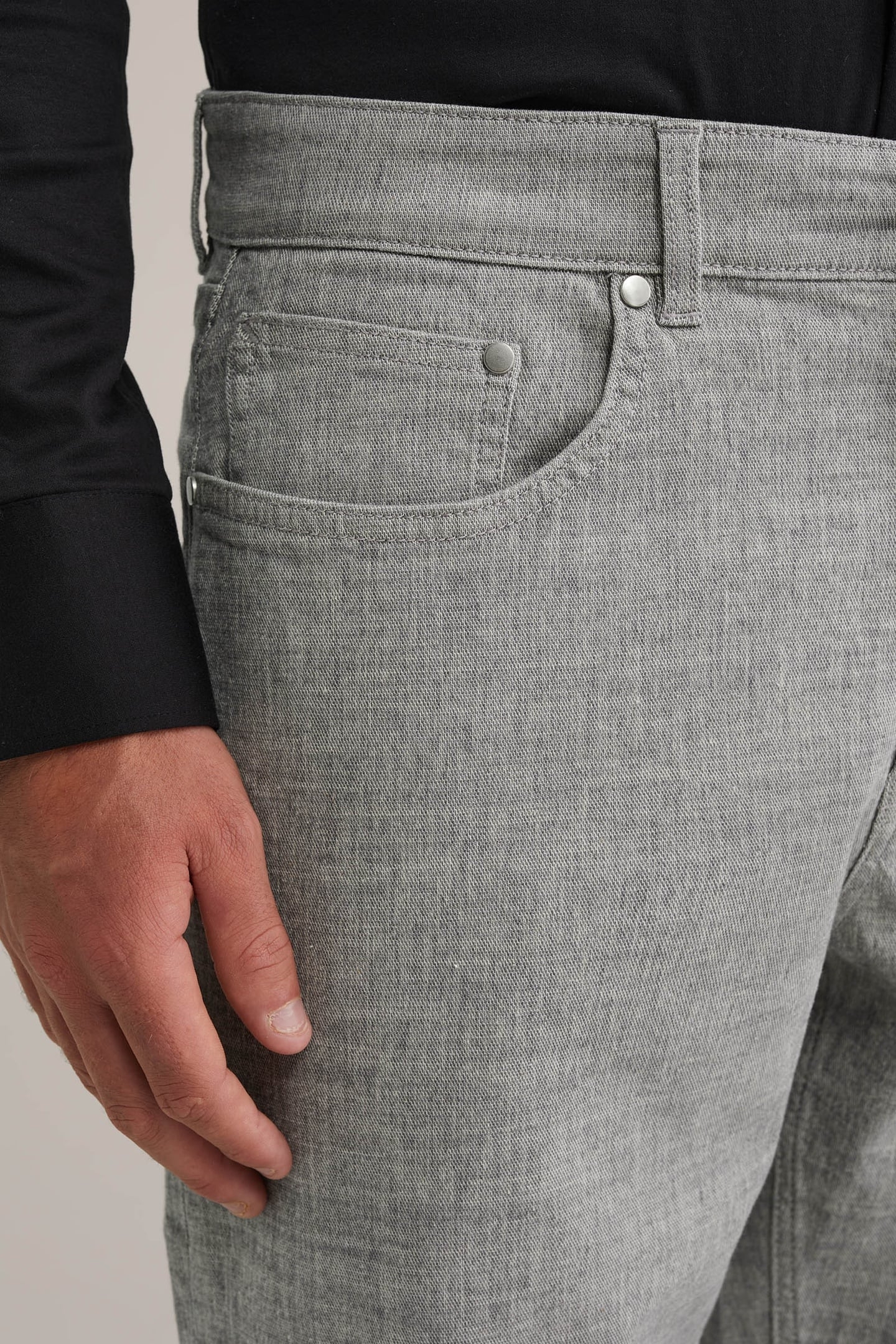 5-POCKET MID WAIST BLENDED LIGHT GREY 5