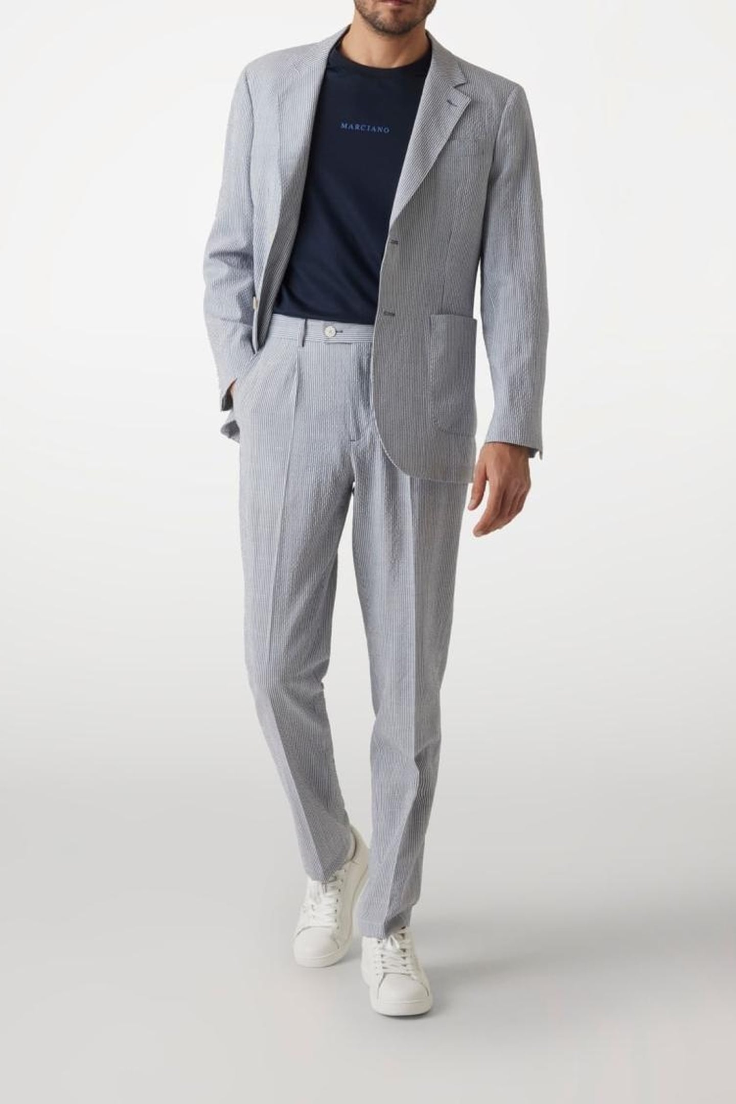 MARCIANO BY GUESS CN SS TEE WITH CONTRAST NAVY SEA 1