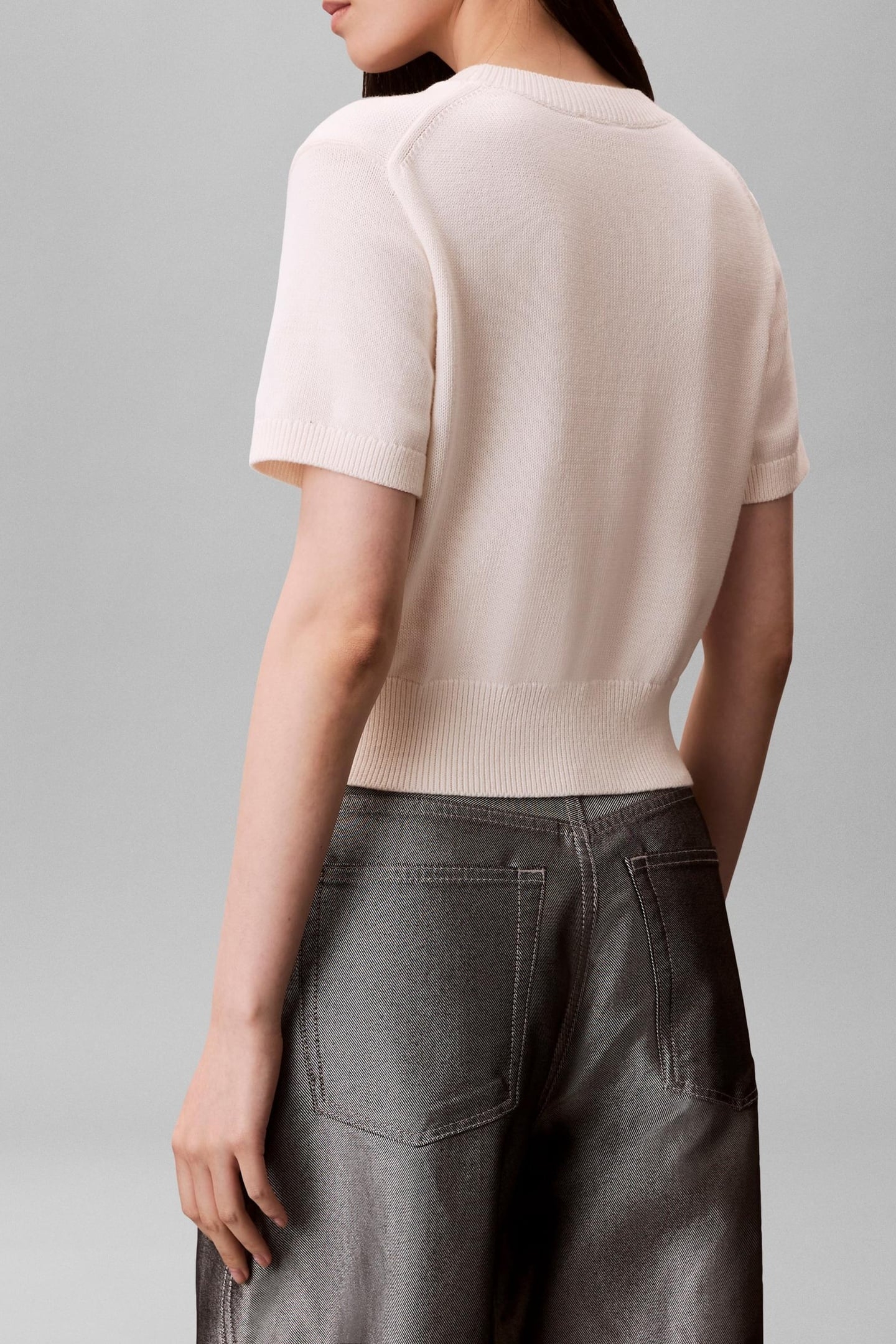 CHUNKY COTTON GRAPHIC SWEATER WHITE GREIGE 4