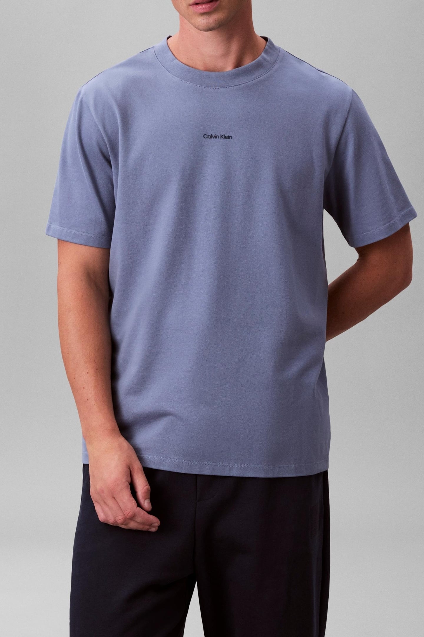 SS STRETCH COTTON PIQUE TEE DUSTY SAILOR BLUE 3