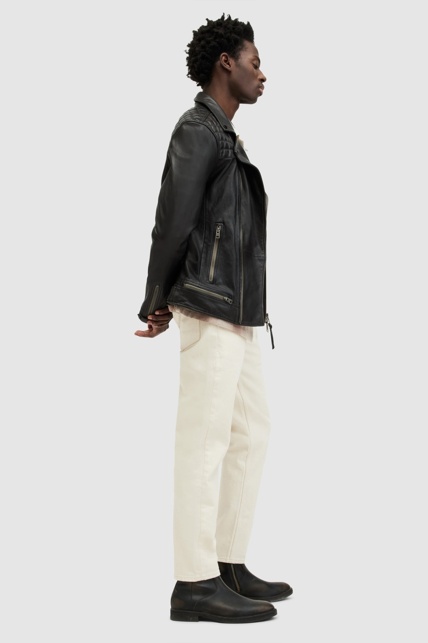 CONROY LTHR BIKER INK NAVY 5