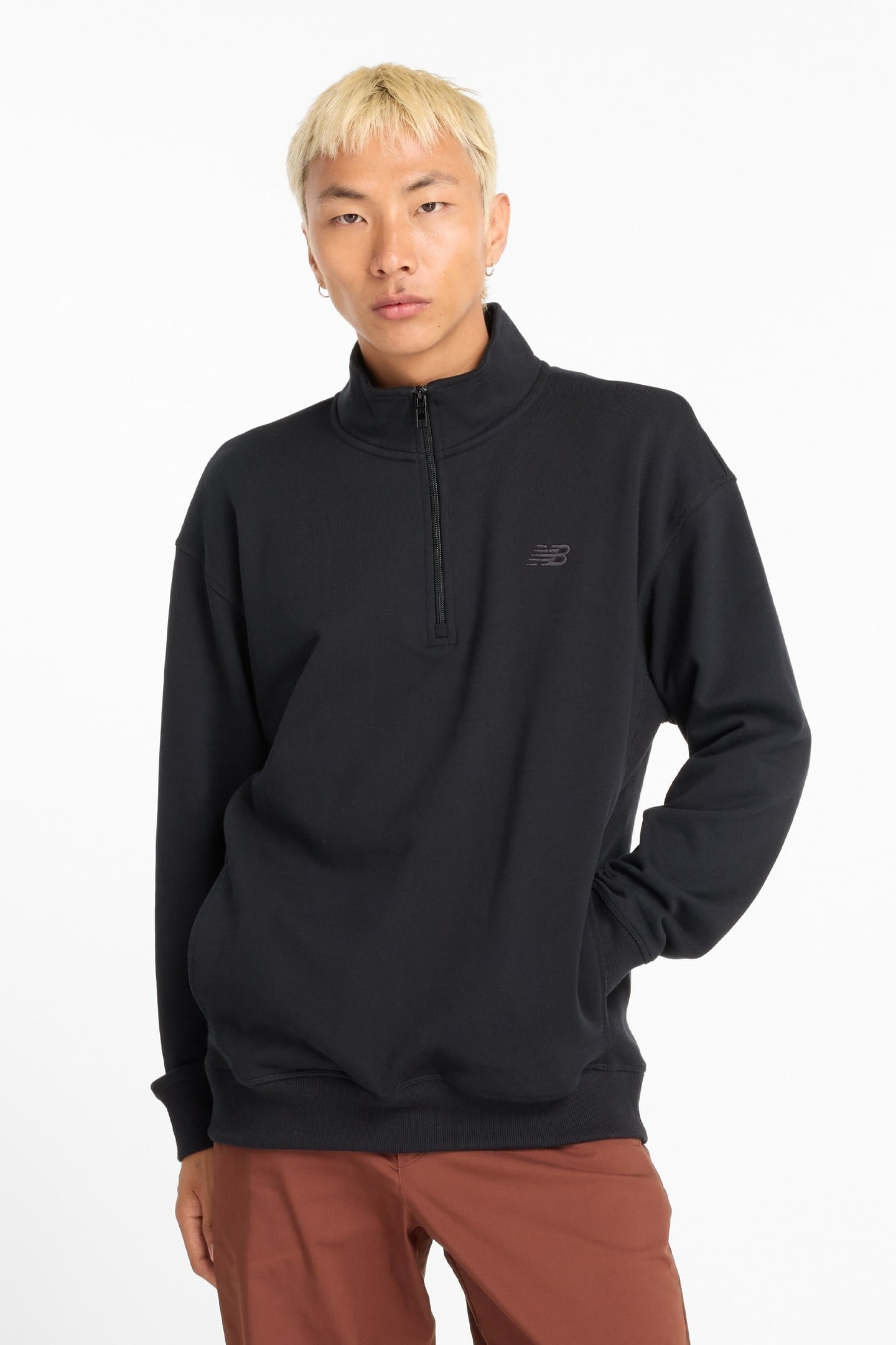 ATHLETICS FLEECE 1/2 ZIP BLACK 5