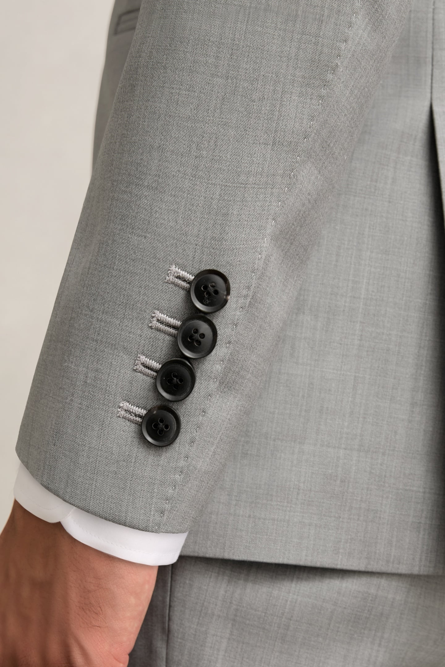 SB 1B PEAK WOOL BLAZER MID GREY 6