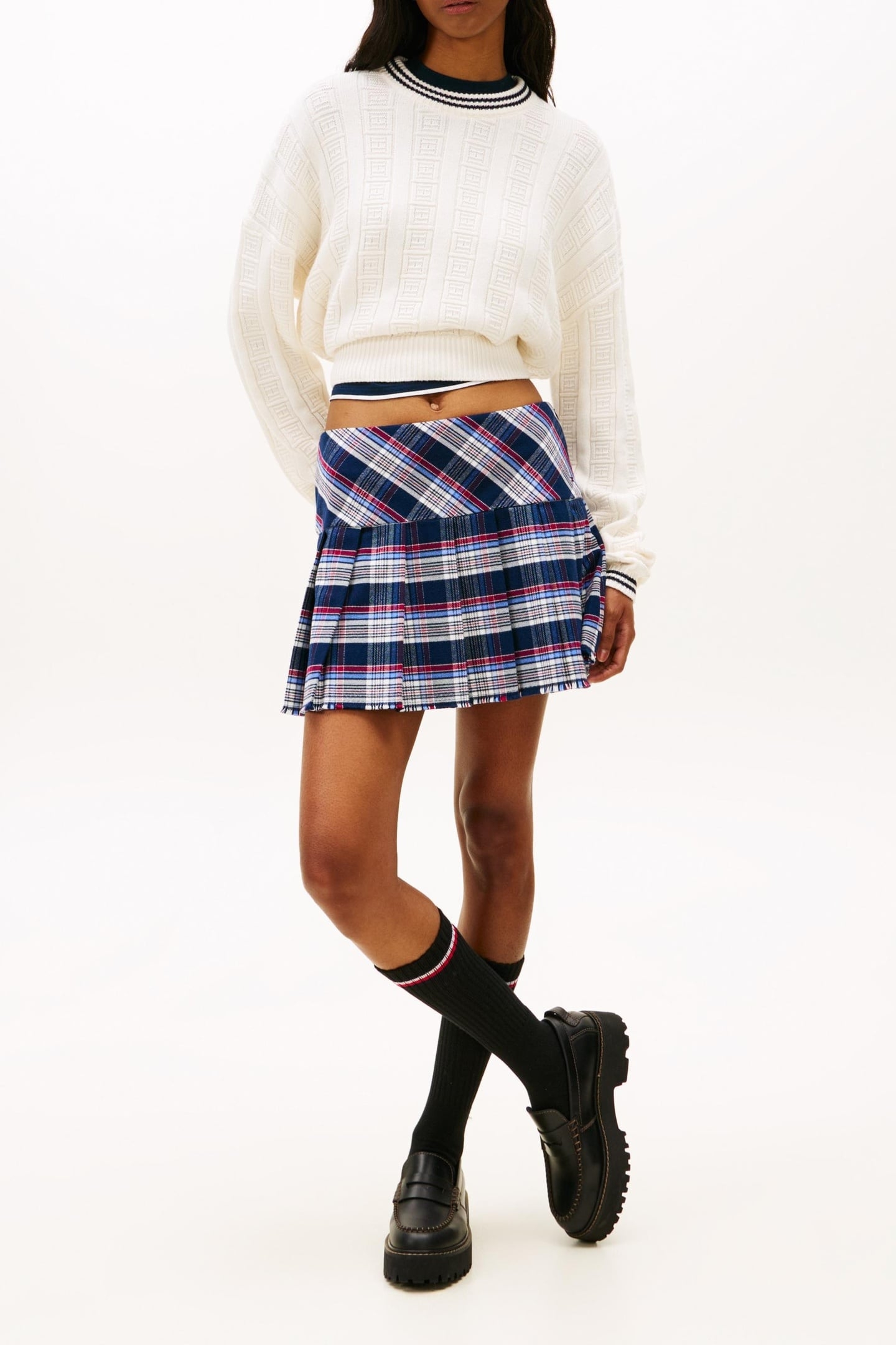 BOXY FLAG CABLE SWEATER ANCIENT WHITE 2