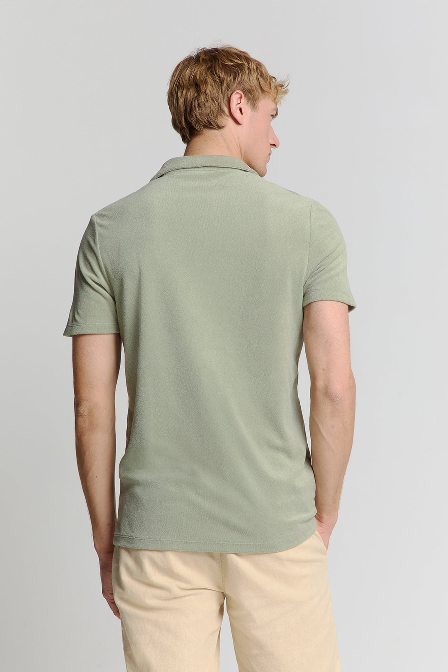 POLO REVERS SOLID TERRY KNIT SMOKE 2