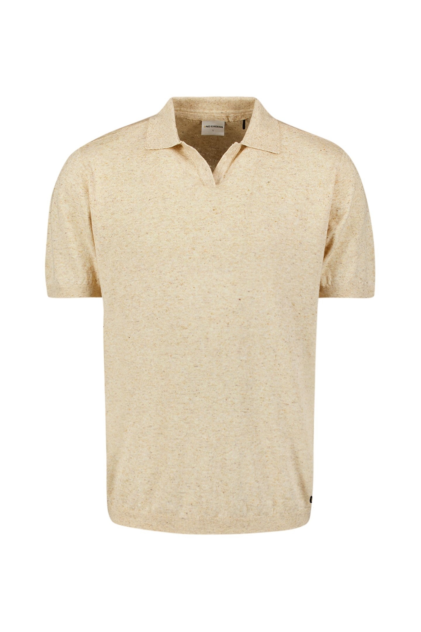 PULLOVER SHORT SLEEVE POLO V MELANGE WITH LINEN SAND 4