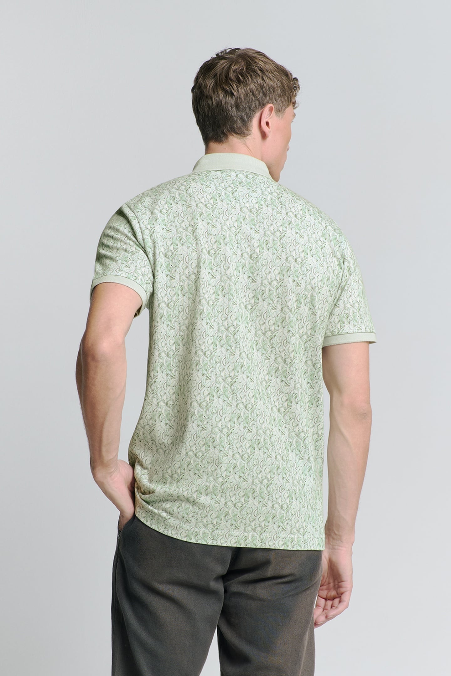 POLO PIQUE ALLOVER PRINTED GREEN 3