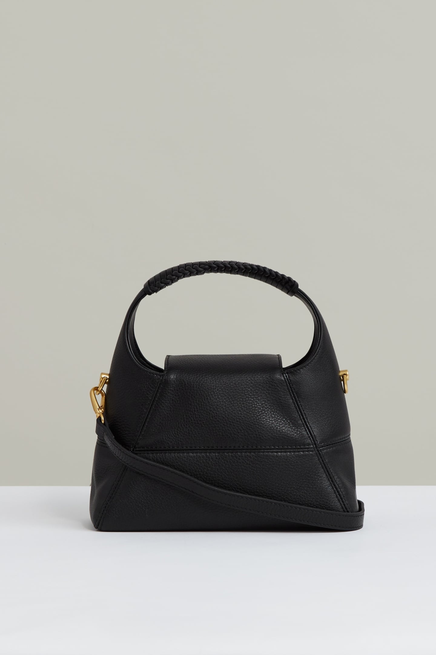 LEATHER SHOULDER BAG BLACK 1