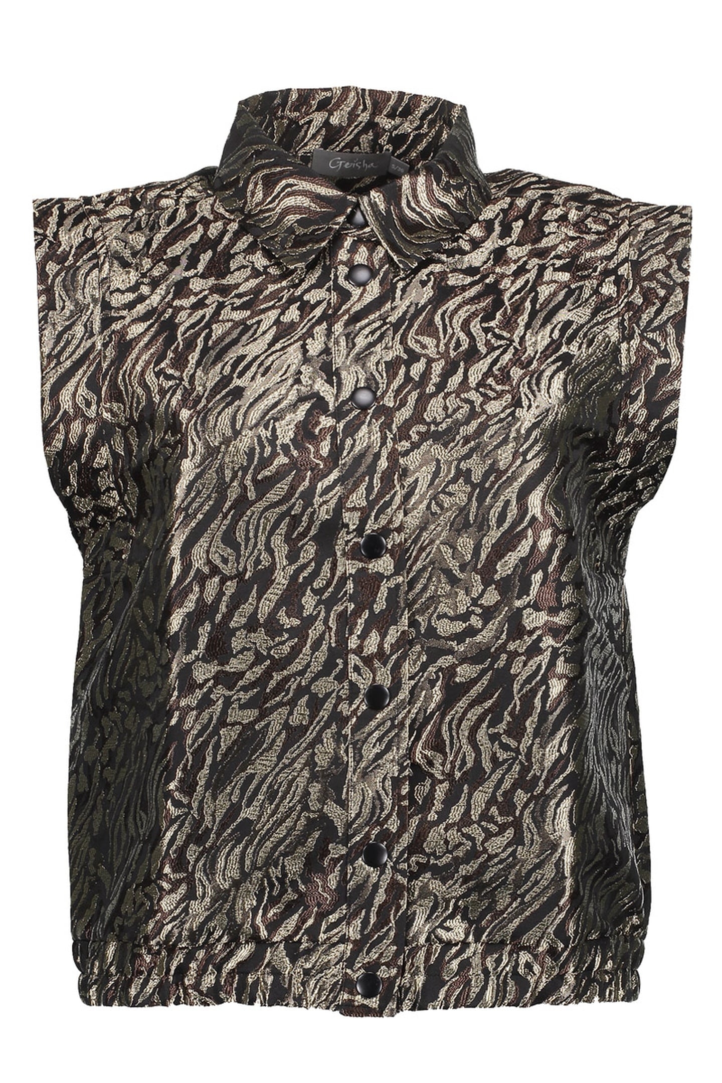 GILET ANIMAL PRINT BLACK/BROWN 1
