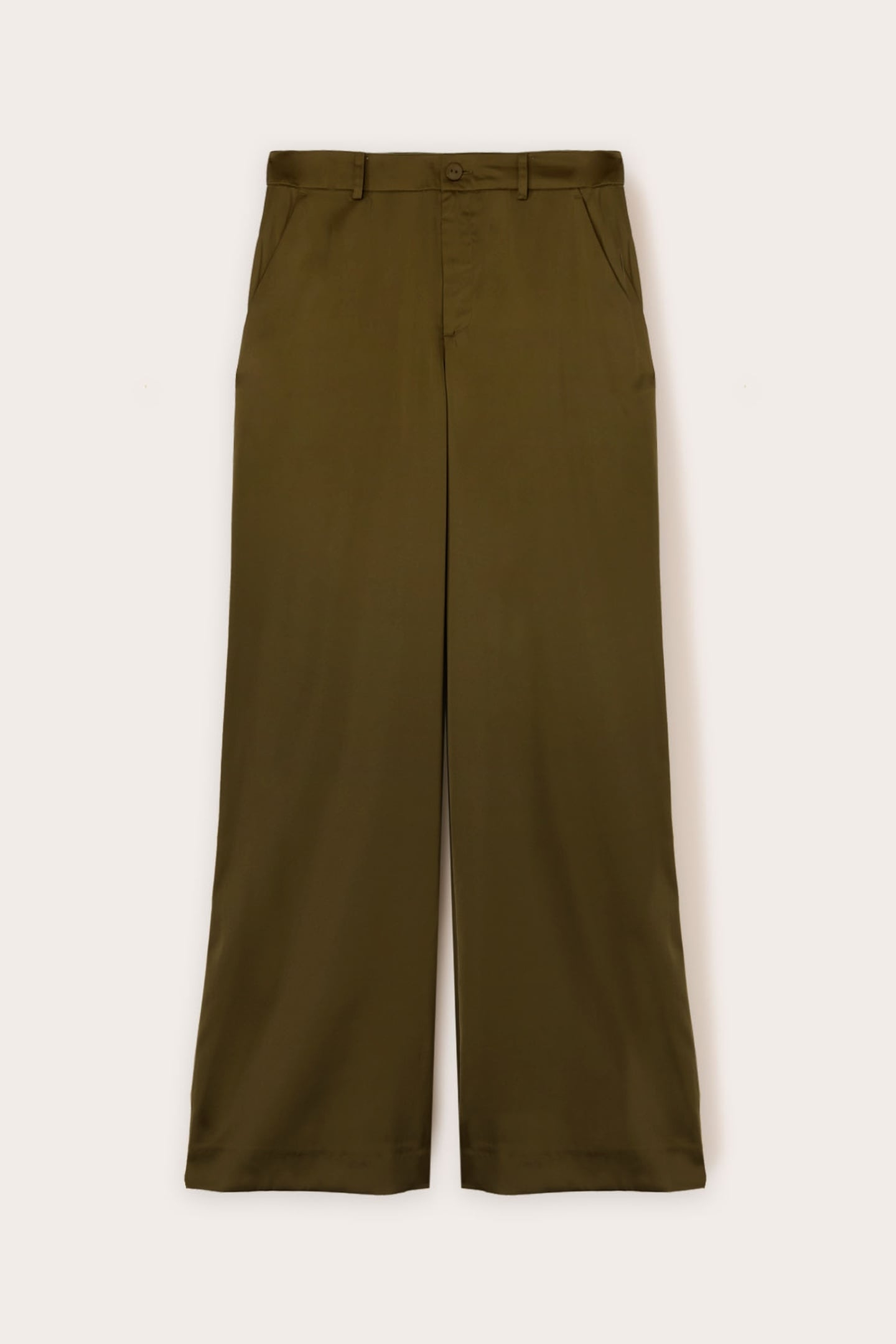 SATIN PALAZZO TROUSERS MILITARY GREEN 4