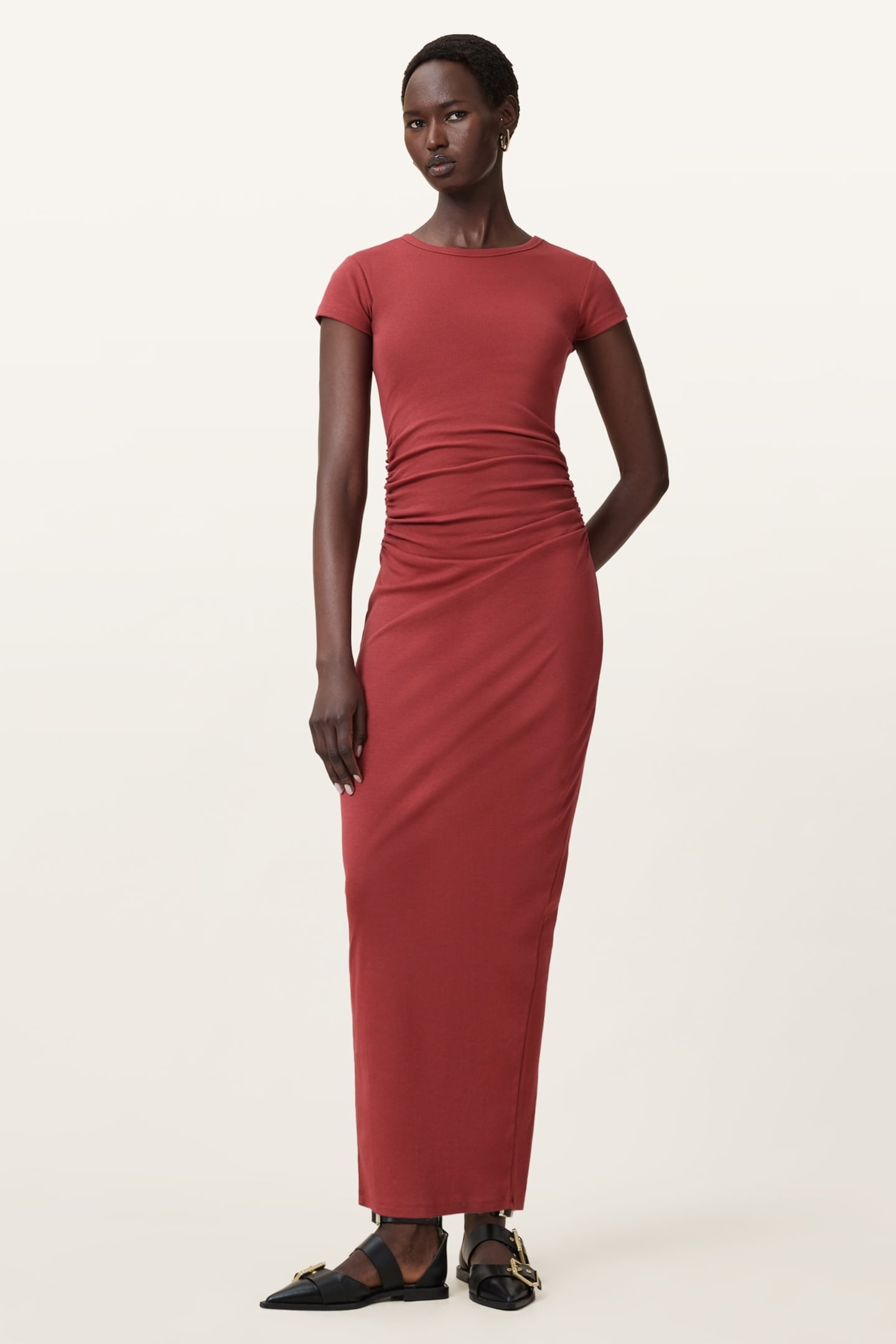 KATARINA SS DRESS BURNT BRICK RED 1