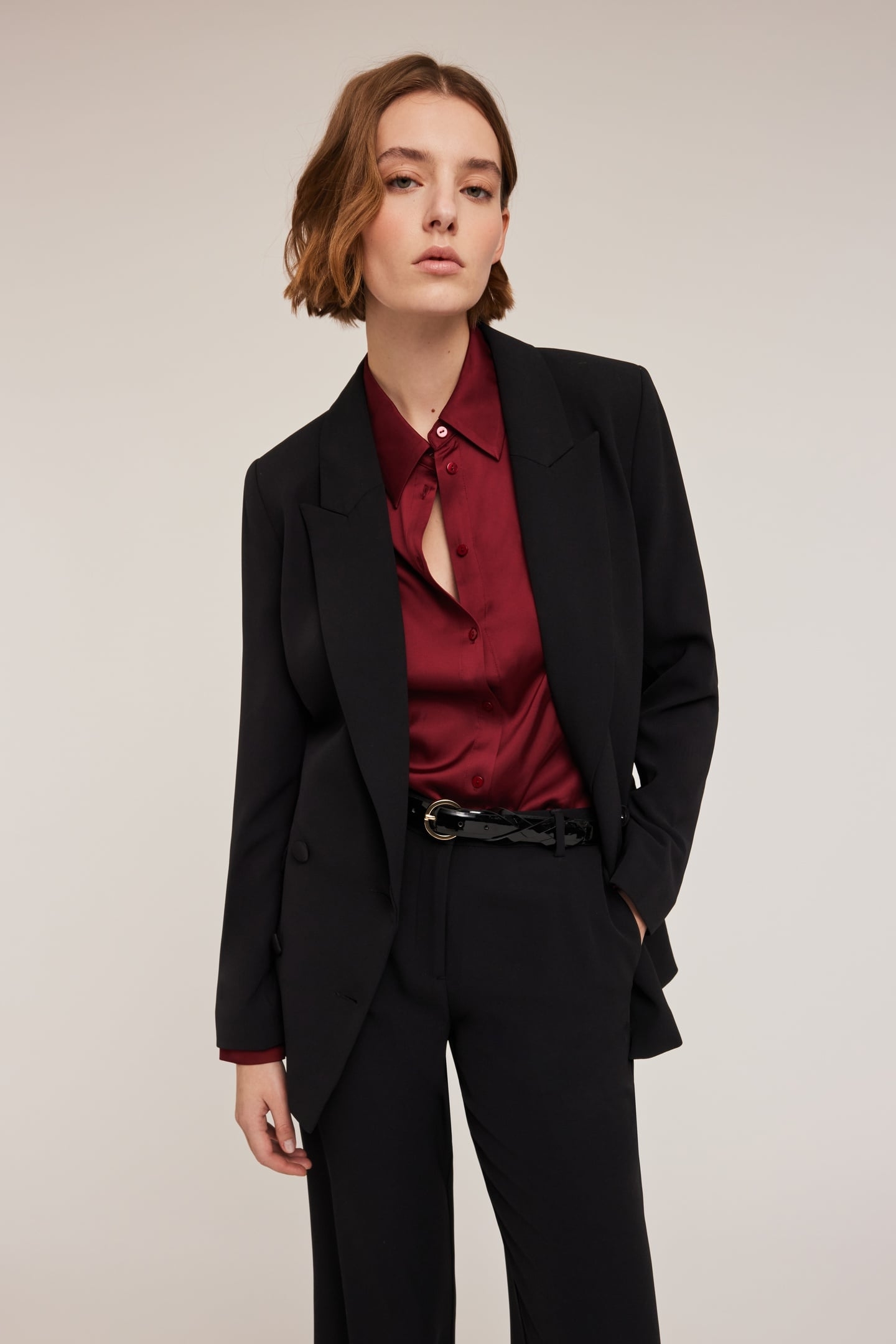 DOUBLE-BREASTED OVERSIZED BLAZER BLACK 1