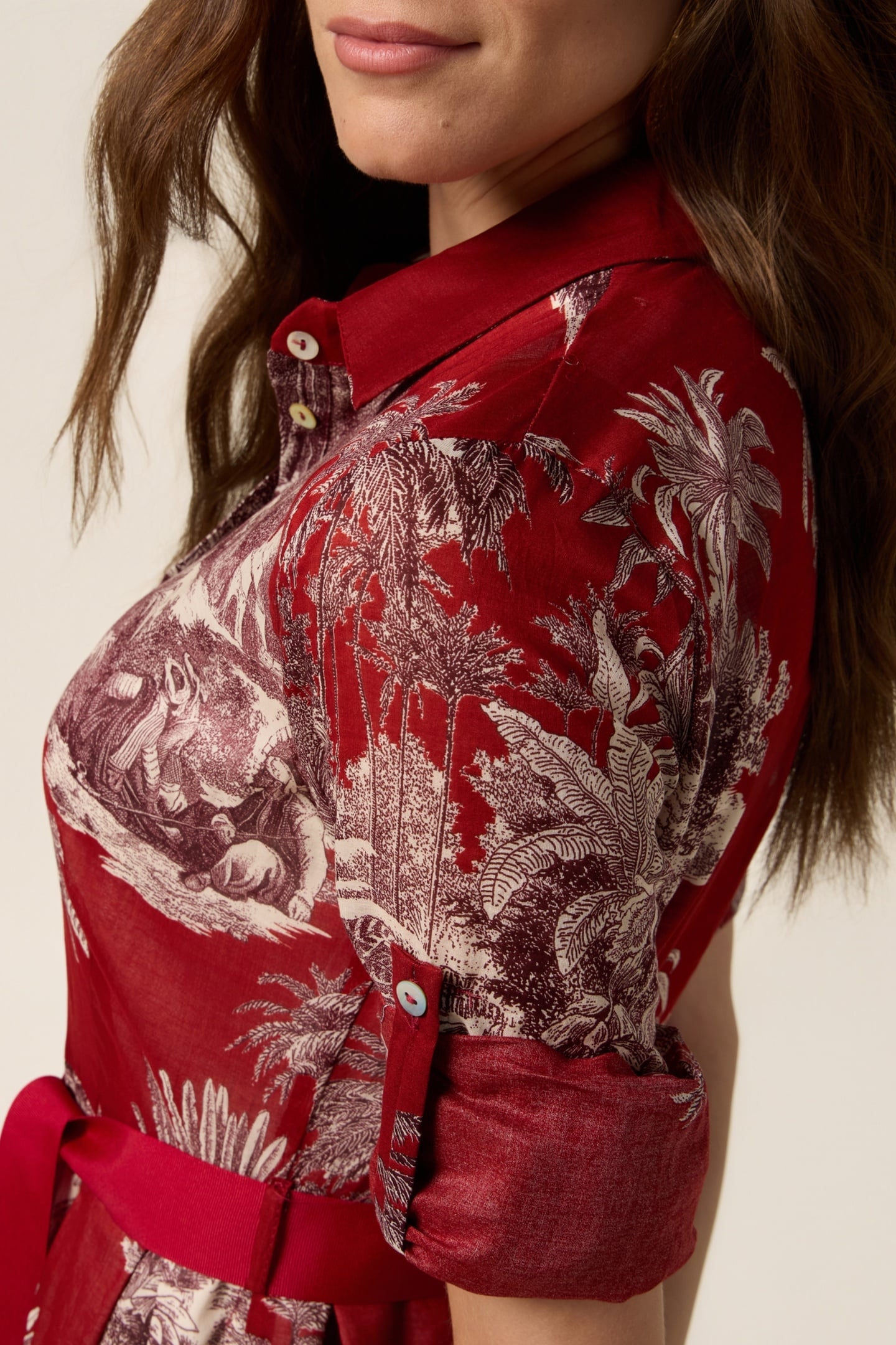 PATTERNED SHIRTDRESS BURGUNDY 4