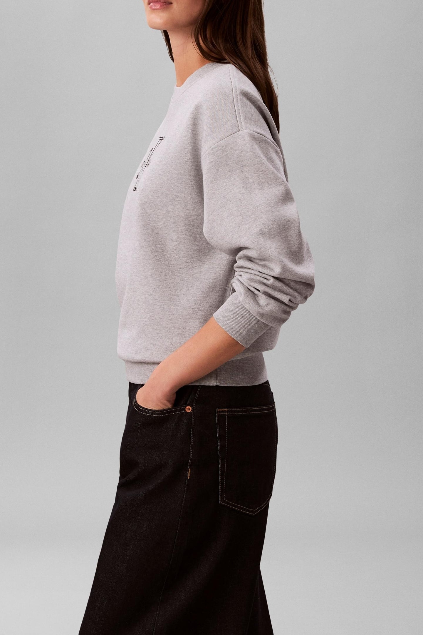 LS FOIL MONOLOGO SWEATSHIRT HEROIC GREY HEATHER 5