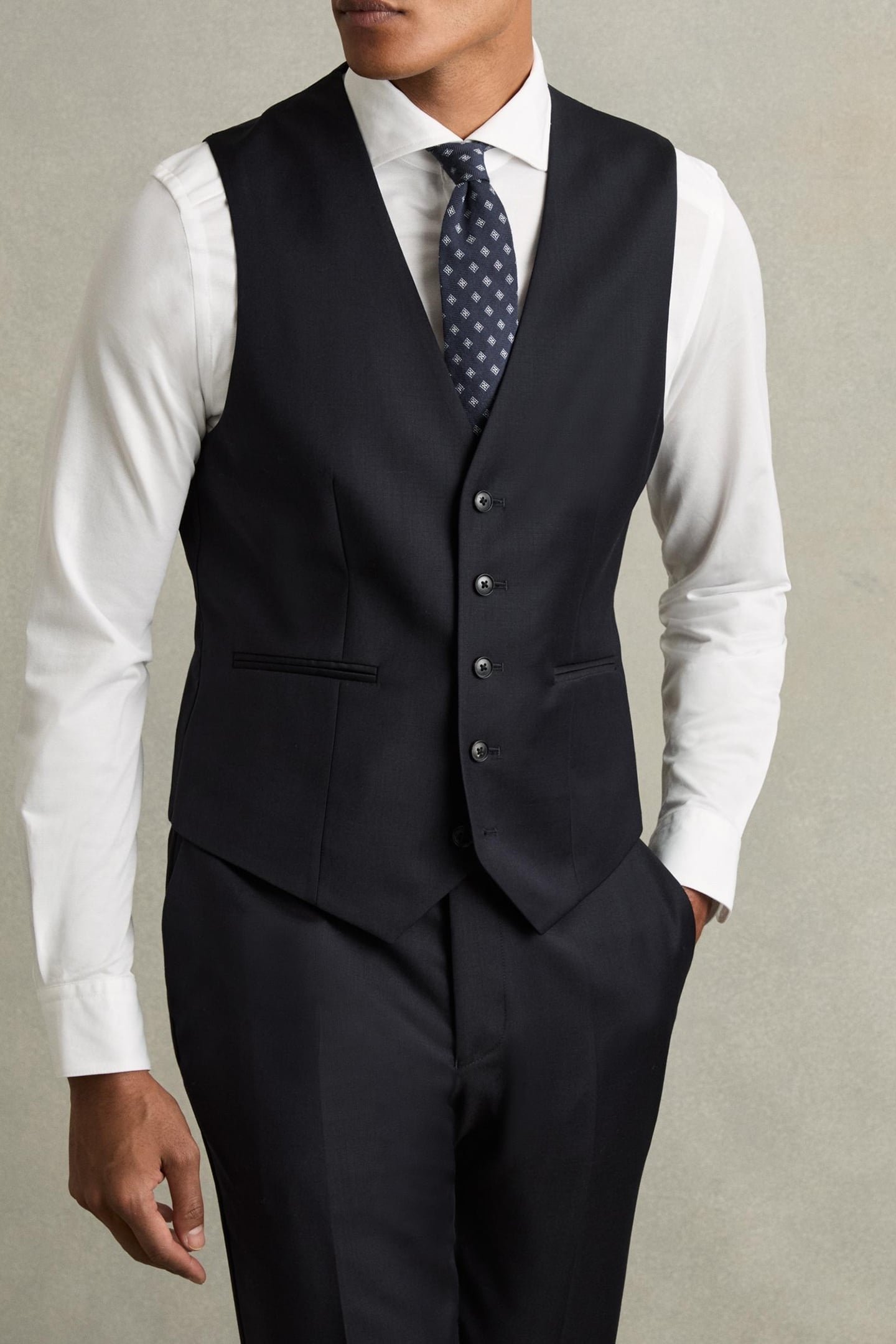 PLAIN WEAVE WAISTCOAT NAVY 2