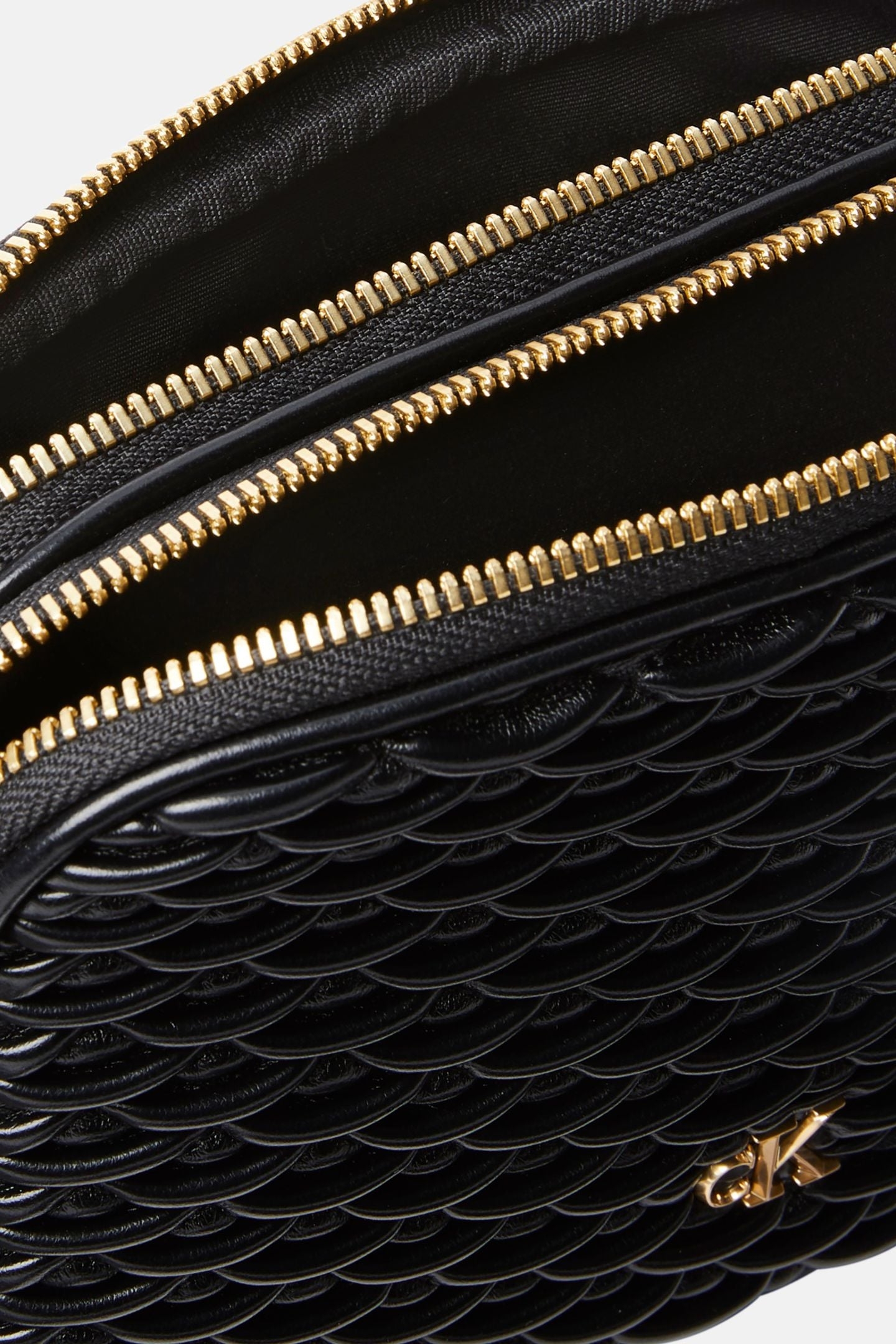 PLEATED DOUBLE ZIP CROSSOVER BAG BLACK 3