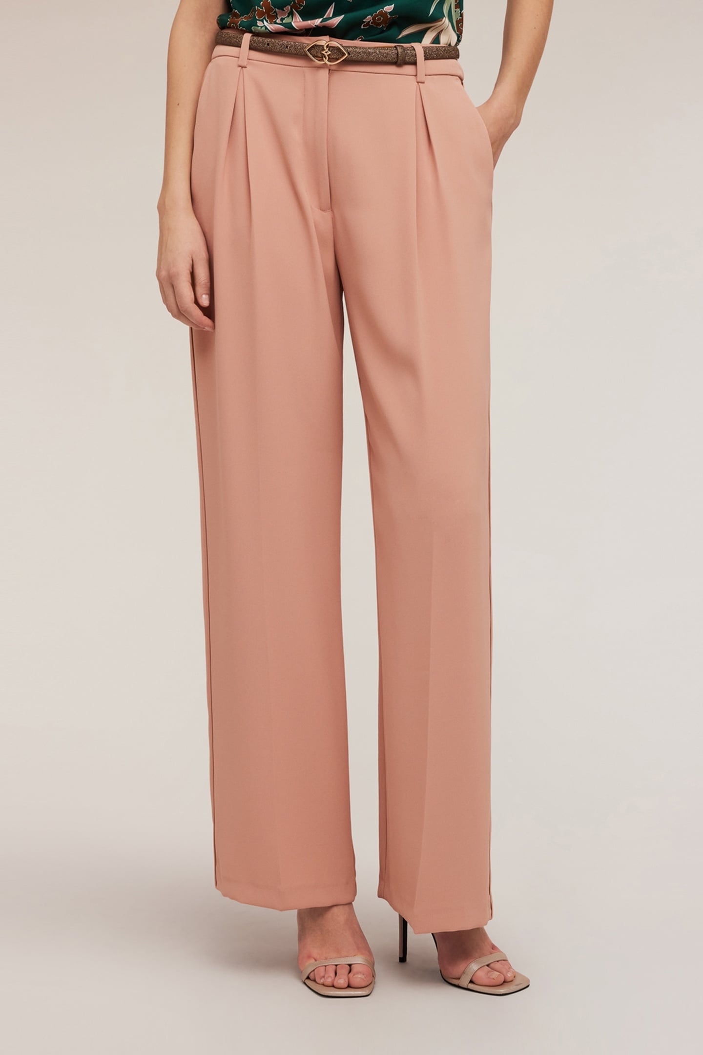 SATIN PALAZZO TROUSERS WITH SIDE PIPING PINK 2