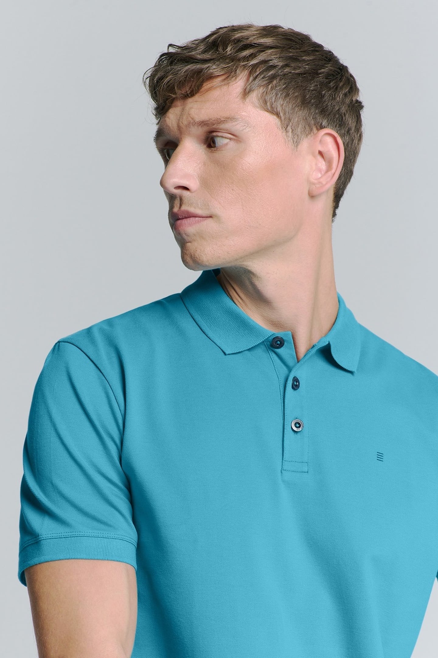 POLO PIQUE SOLID STRETCH SEABLUE 3