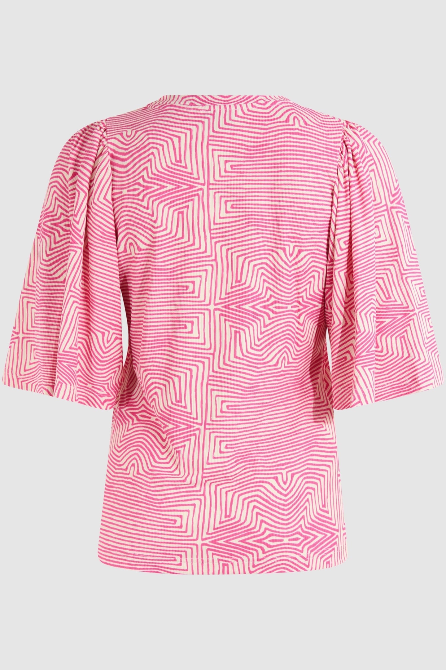 LA-SBRIB JERSEY RUFFLE TOP PINK 5