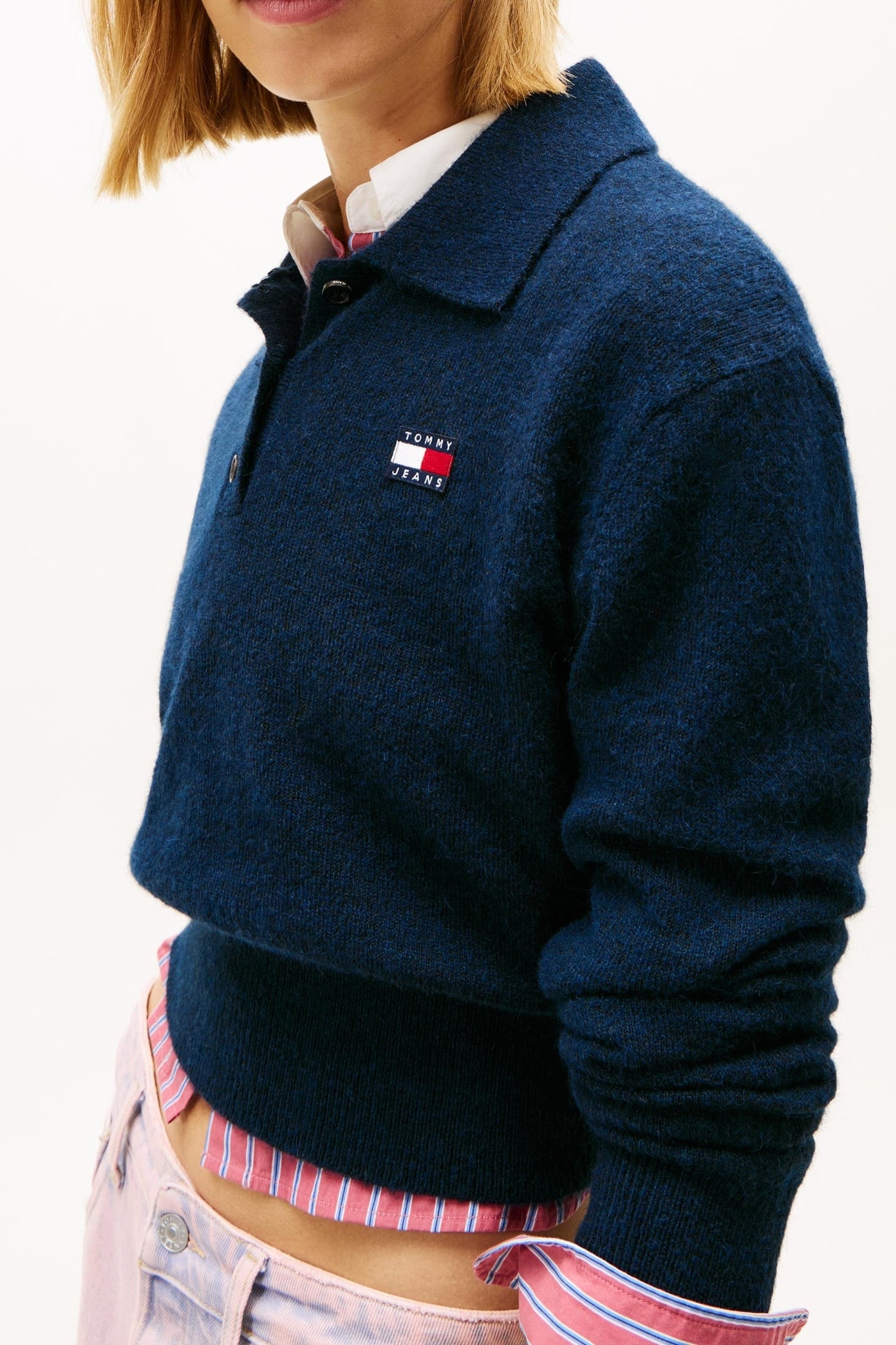 FLUFFY POLO SWEATER DARK NIGHT NAVY 4