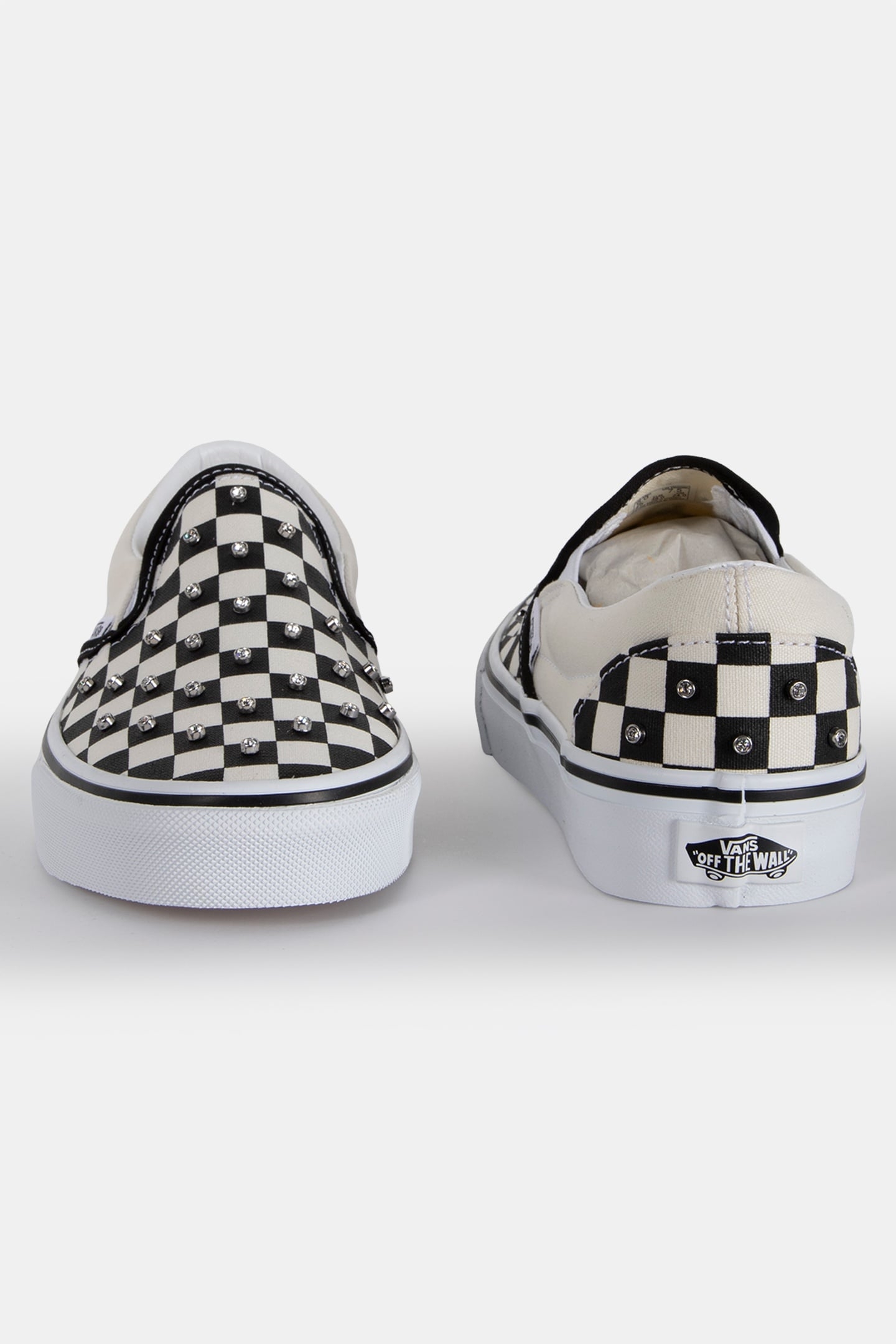 UNISEX CLASSIC SLIP-ON CHECKERBOARD RHINESTONE BLACK 3