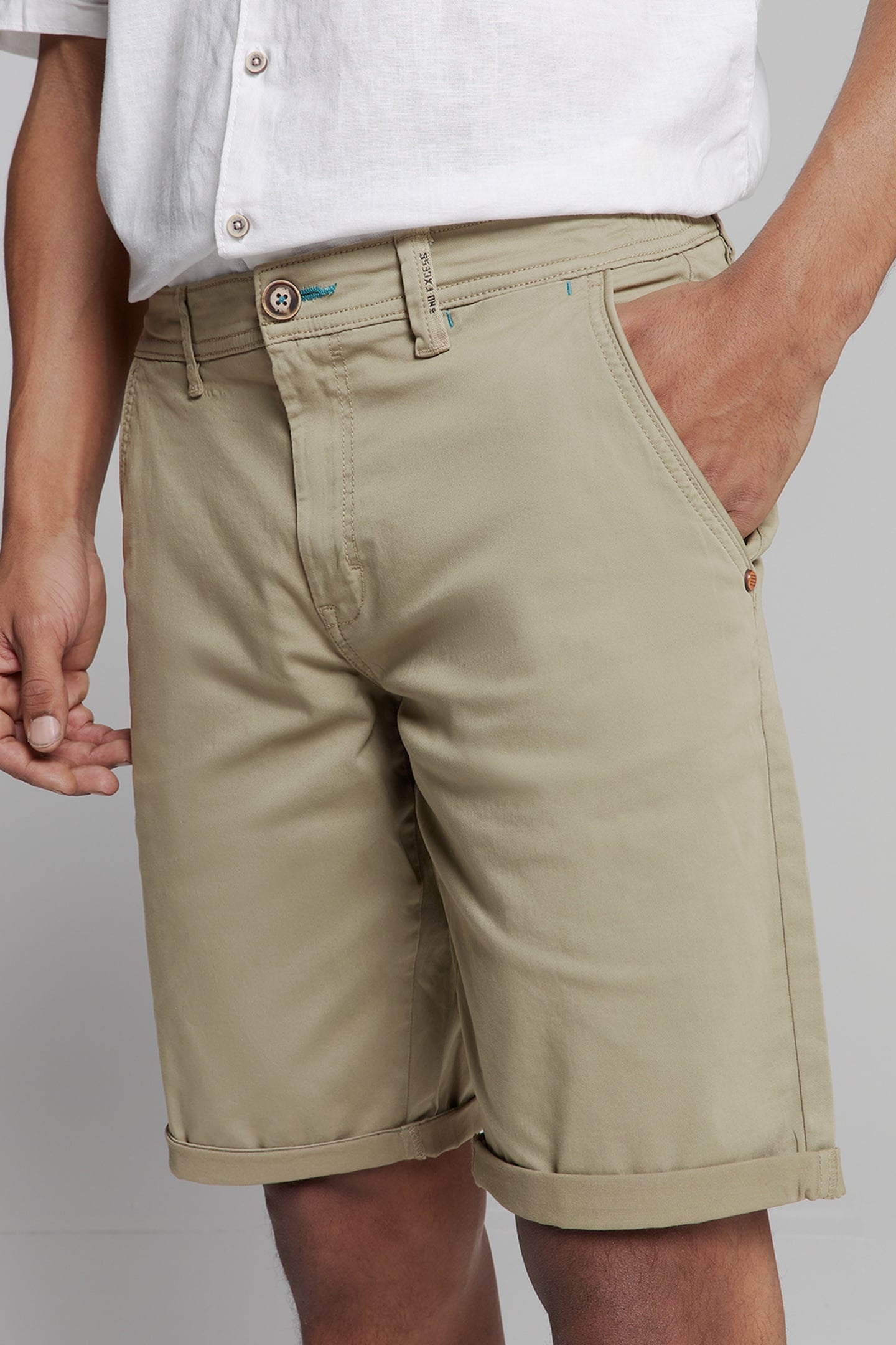 SHORT CHINO GARMENT DYED TWILL STRETCH LIGHT ARMY 6