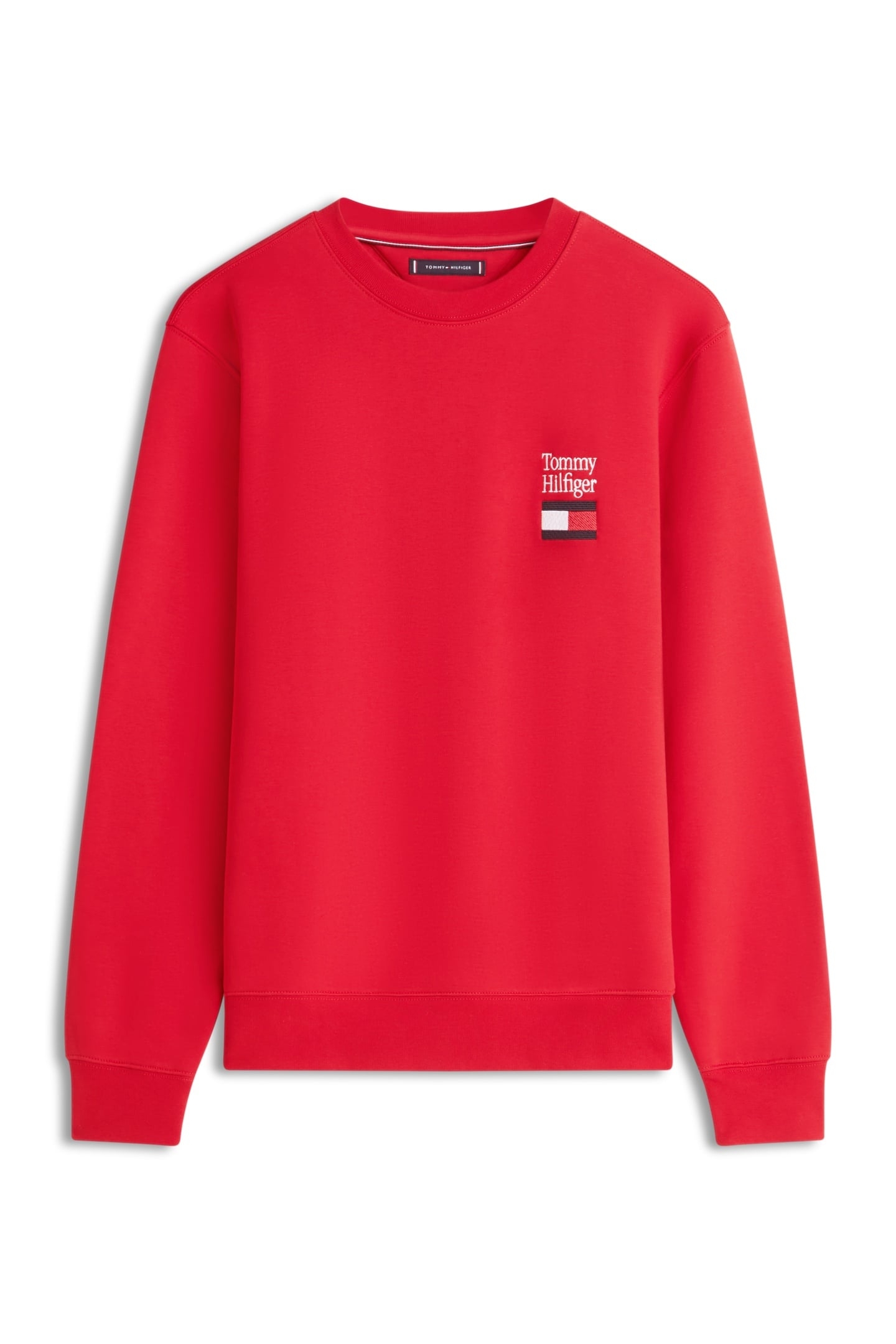 TOMMY EMBRO FLAG SWEATSHIRT MEDIUM RED 4