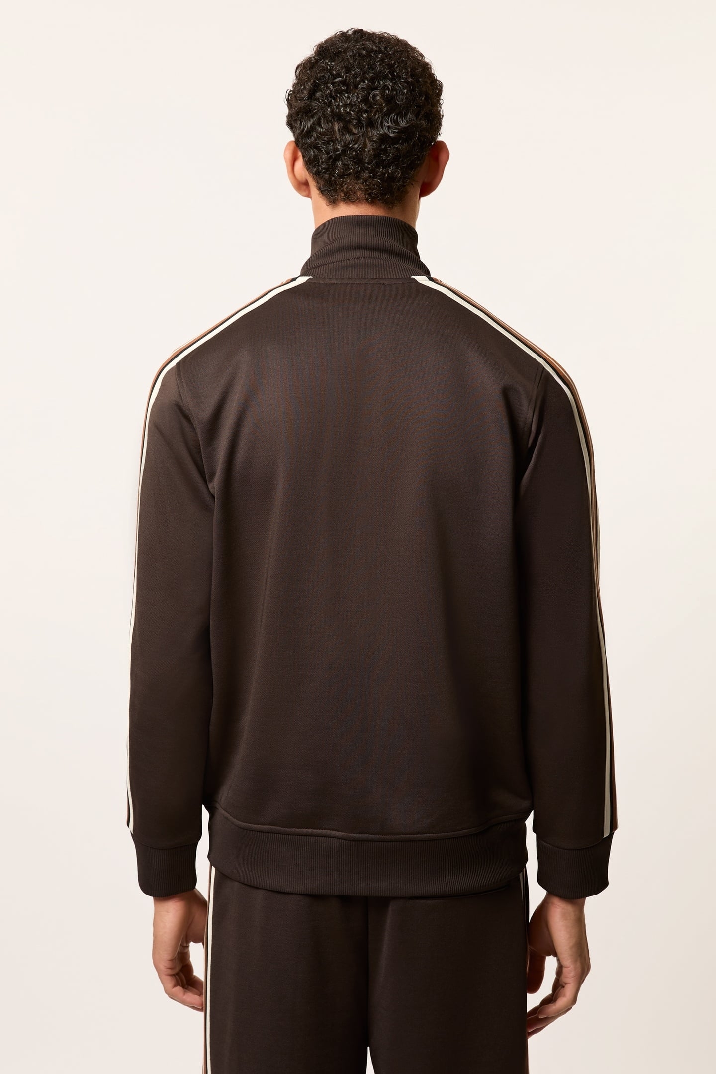 LS ZIP THROUGH MOTIF TRACK TOP BROWN 2