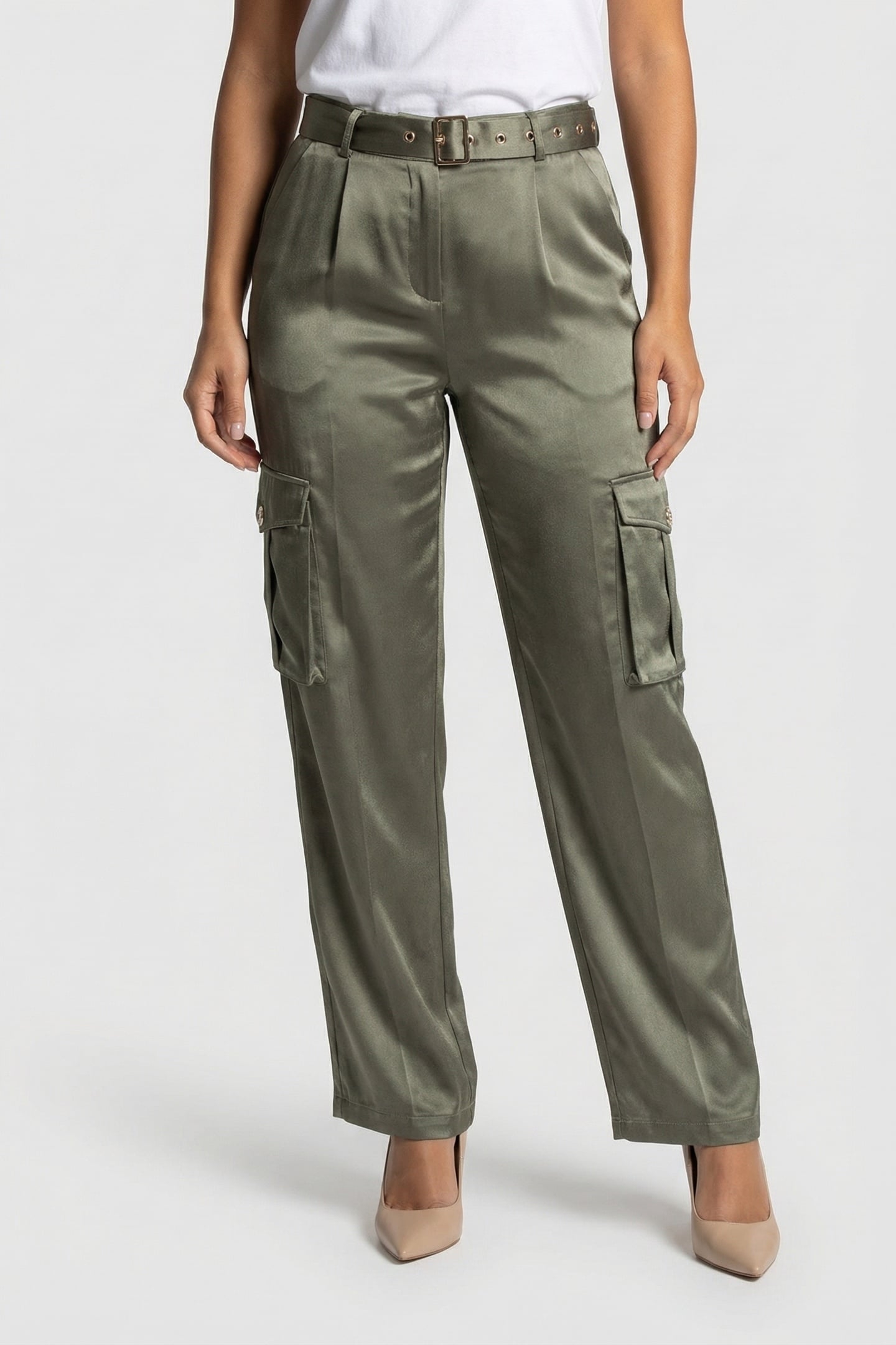 MARCIANO BY GUESS FANNIE CARGO PANT STONE OLIVE 2