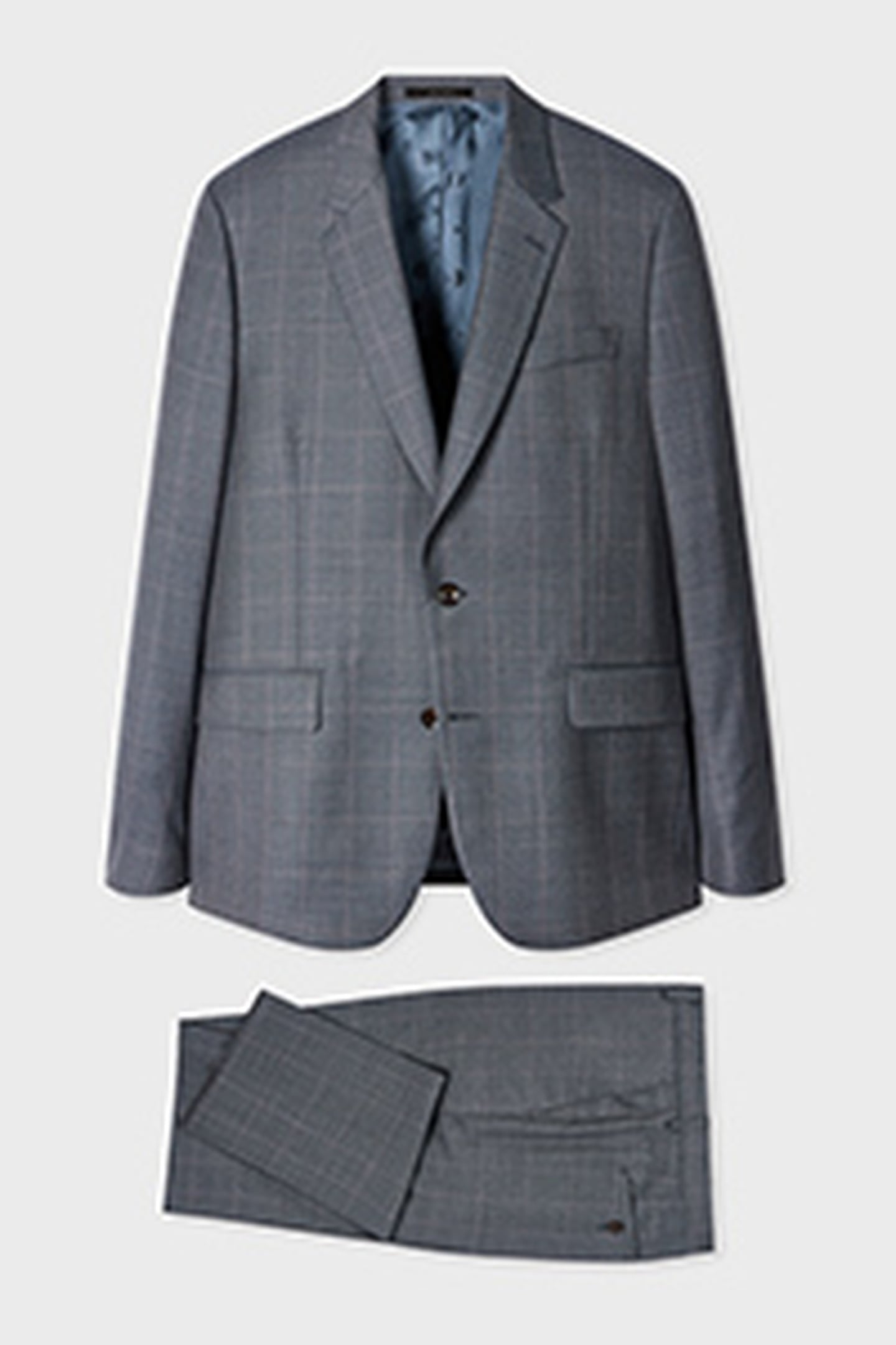 TAILORED FIT 2 BUTTON SUIT GREYISH BLUE 4