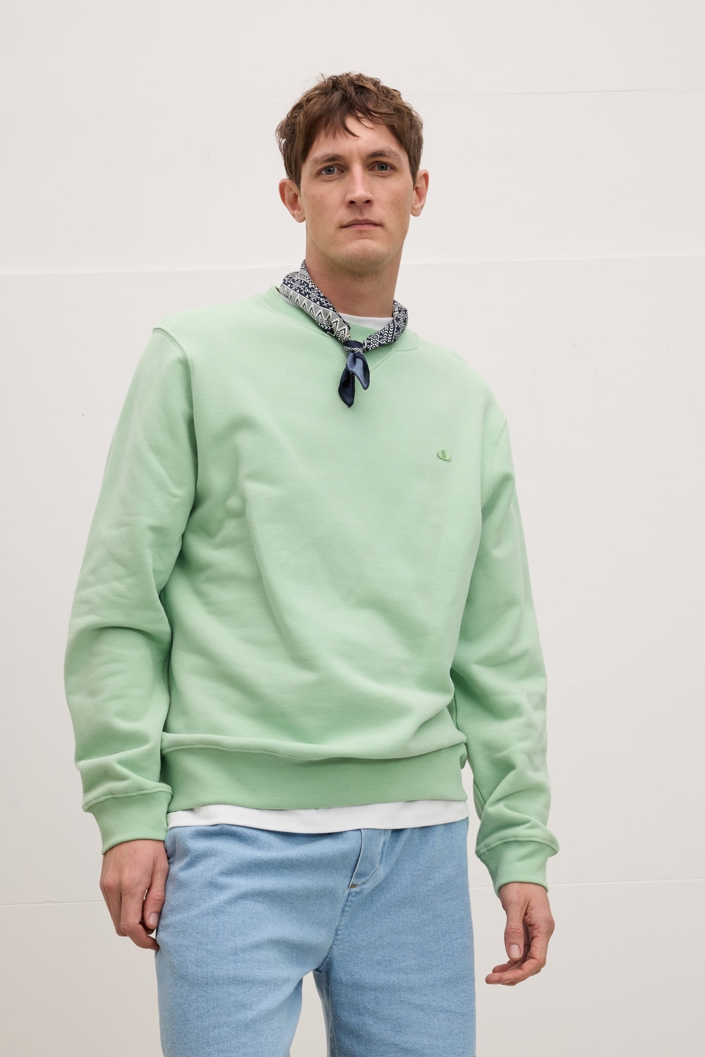 LIAM SWEATER MID GREEN 1