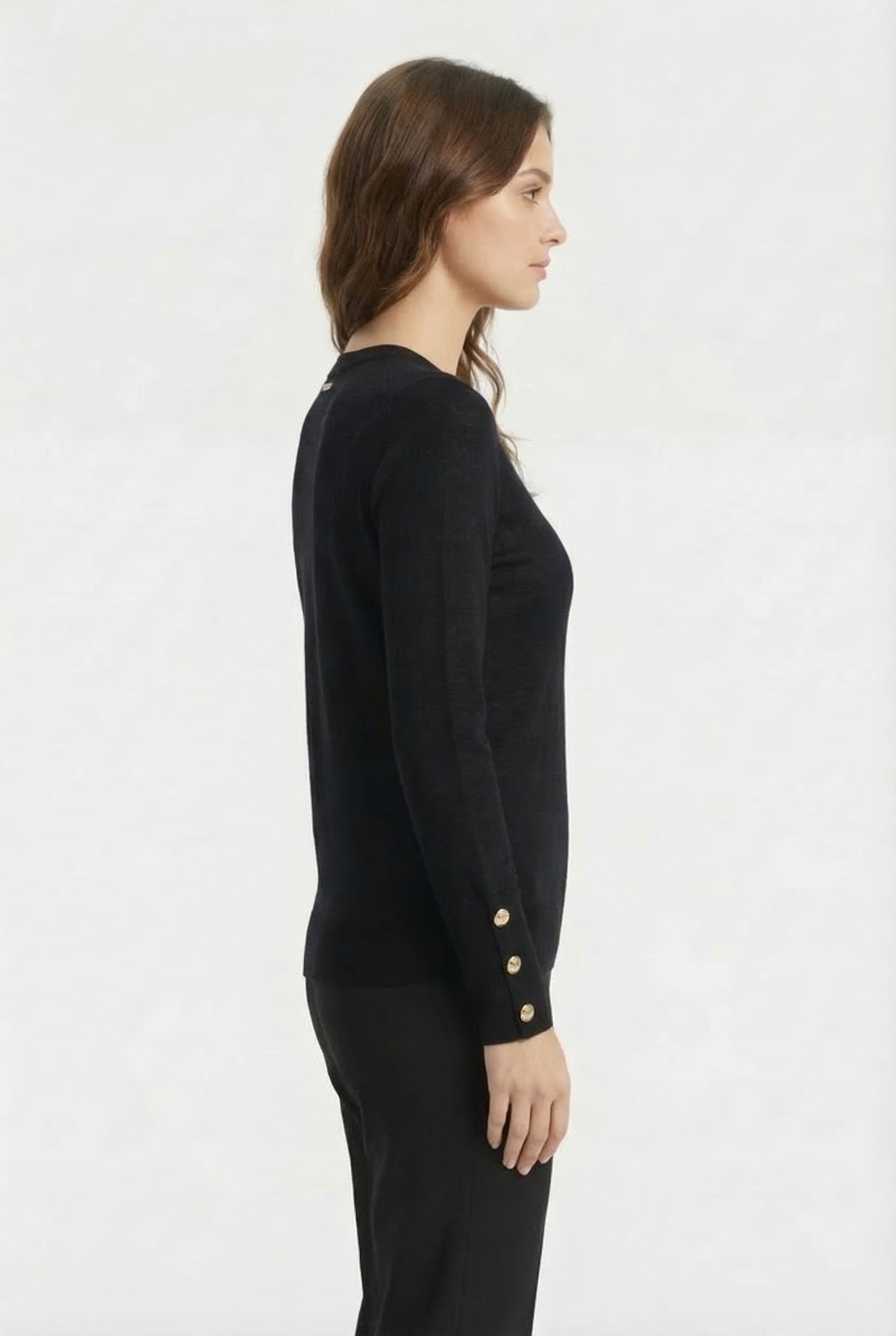 MERINO SNAP SLV LS SWEATER BLACK 3