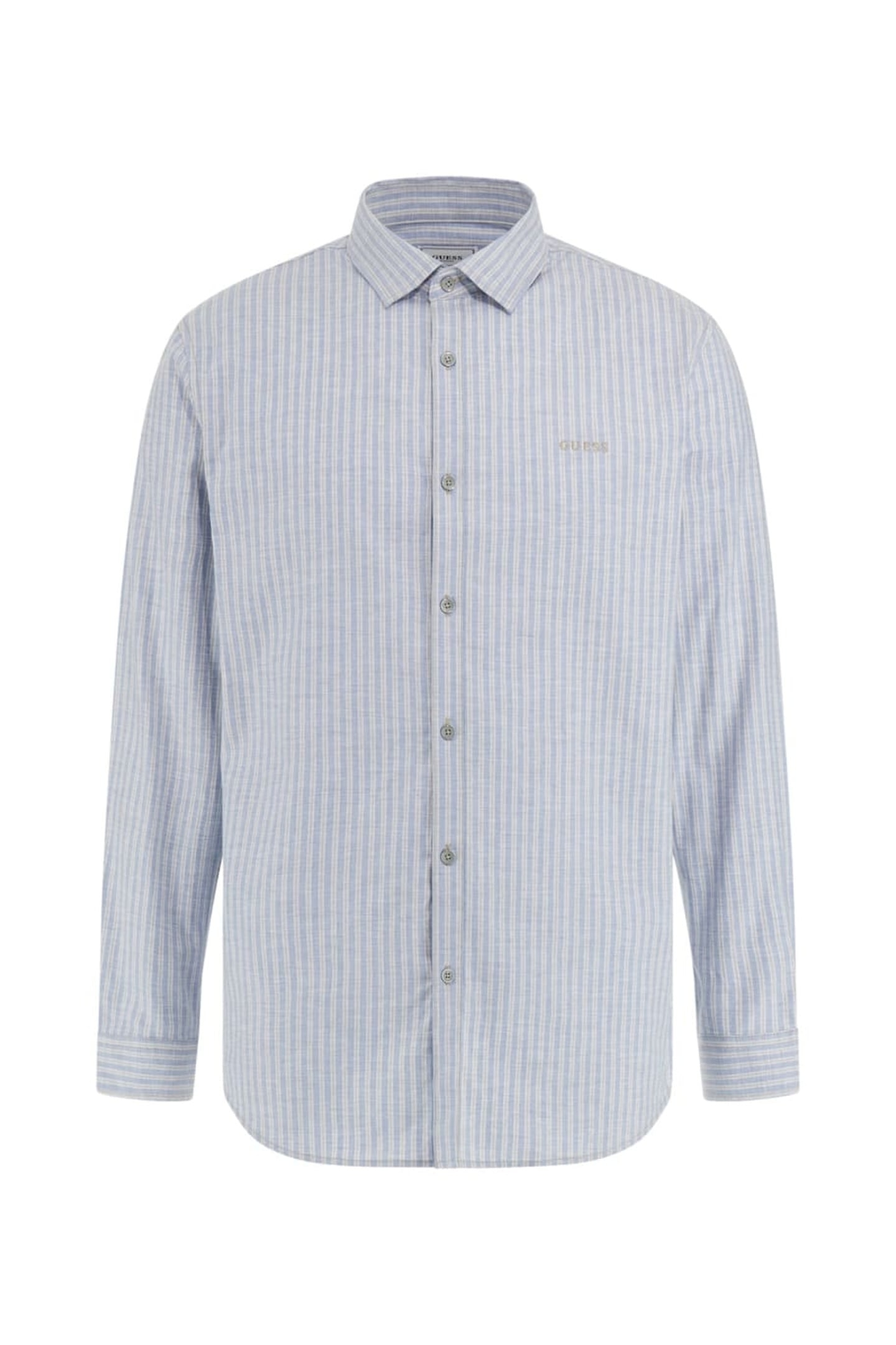 GUESS ECO LS COLLINS SHIRT GREEN MEDIUM IRR STR 1