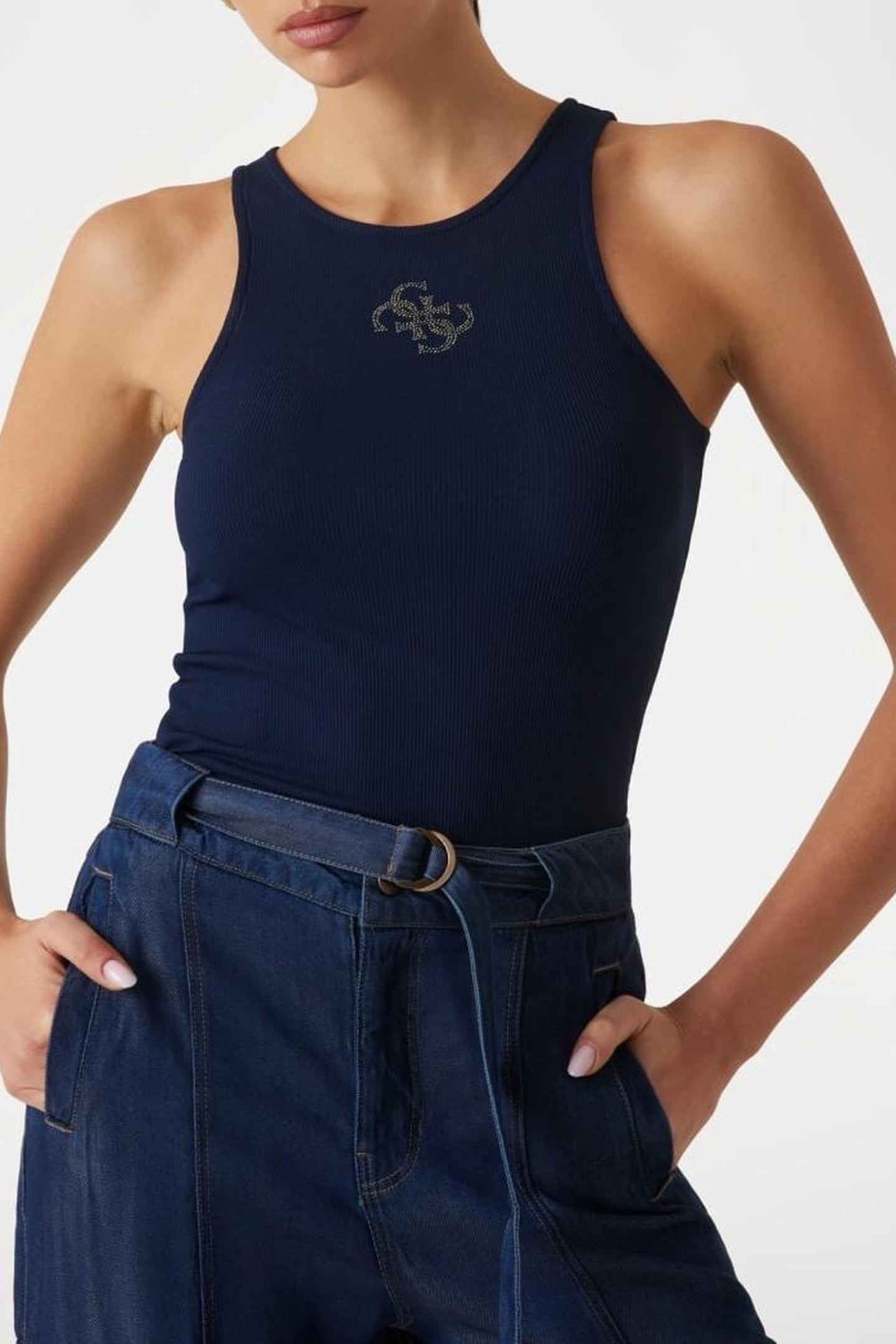 GUESS ECO NEW SL ROUND NK GUEN BLACKENED BLUE 1