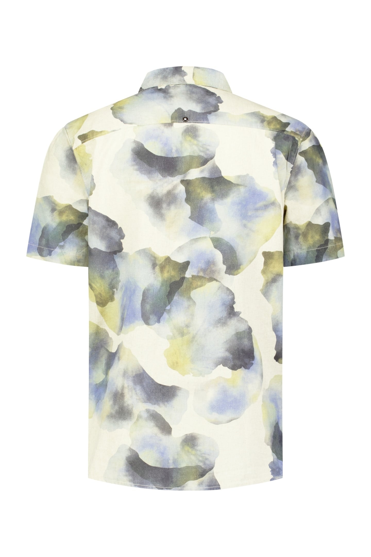 SHIRT SHORT SLEEVE REVERS COLLAR ALLOVER PRINTED WITH LINEN 2