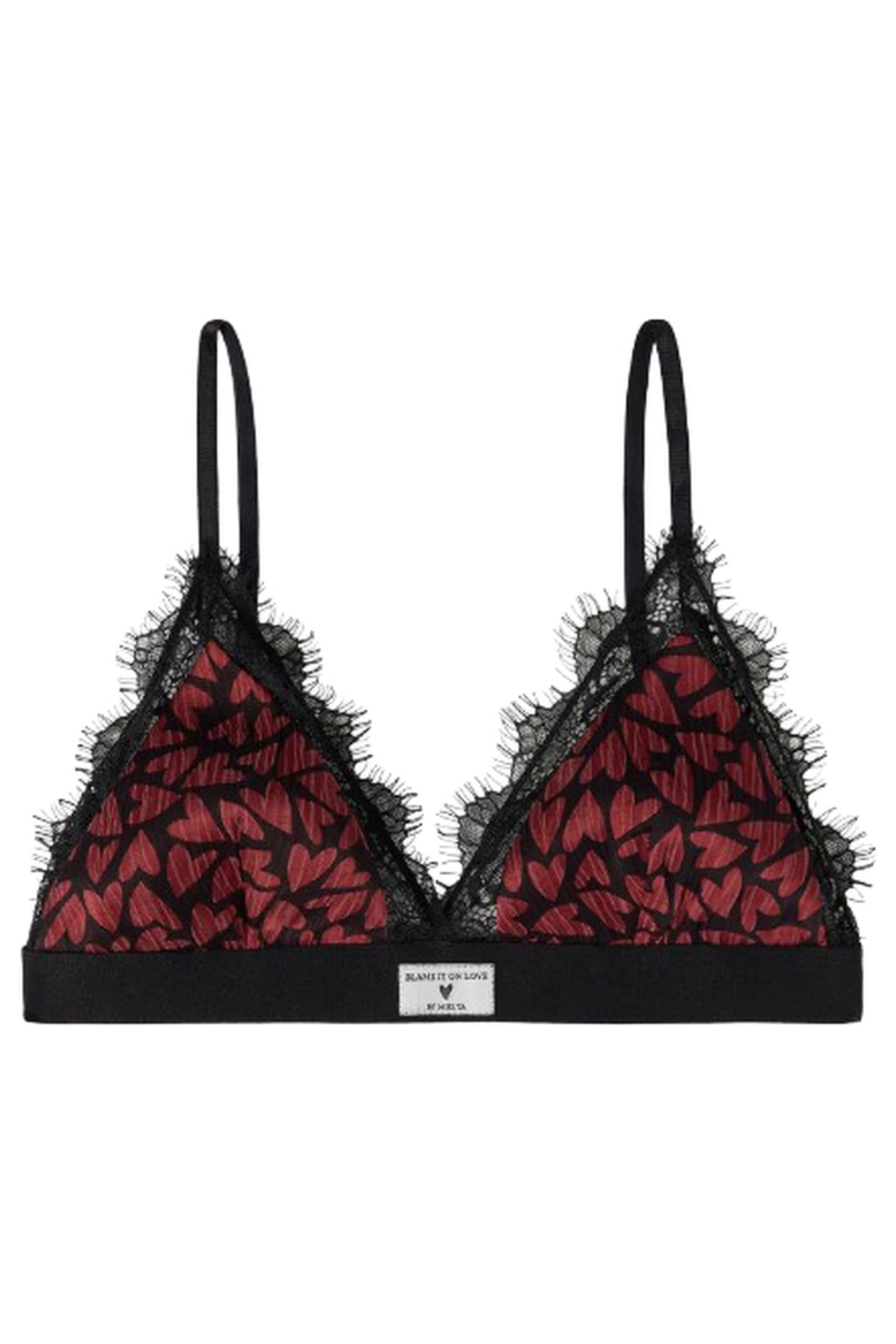 THE RED HEARTS CRINKLE BRALETTE RED 1