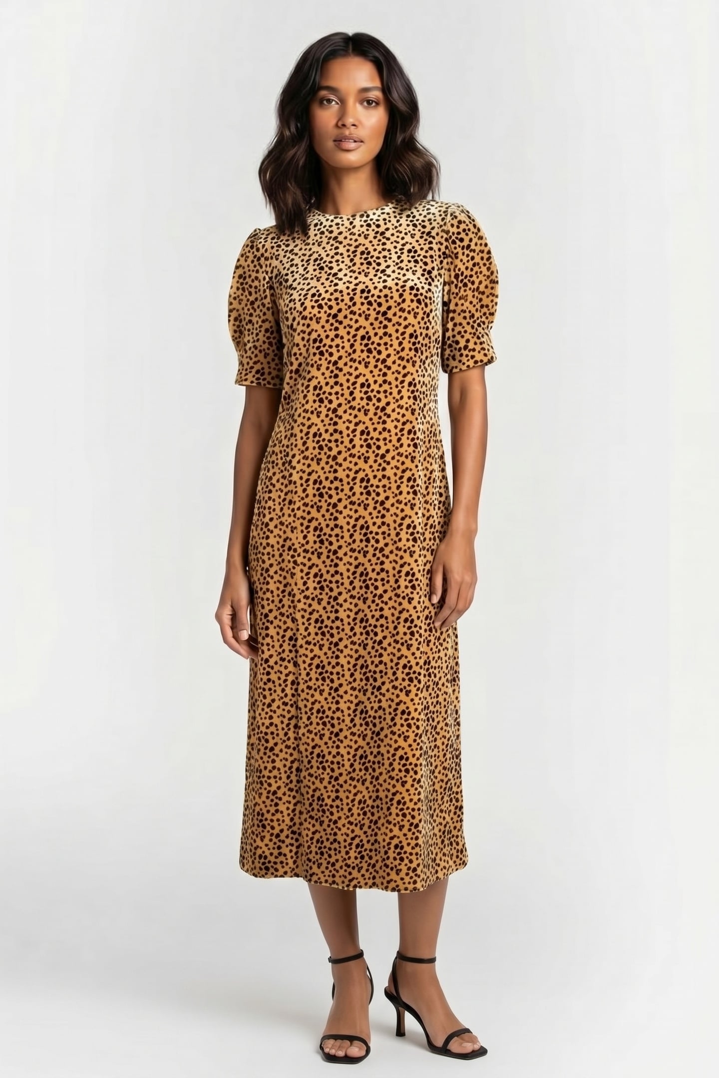 ACELIA VELVET DRESS PARTY YELLOW 1