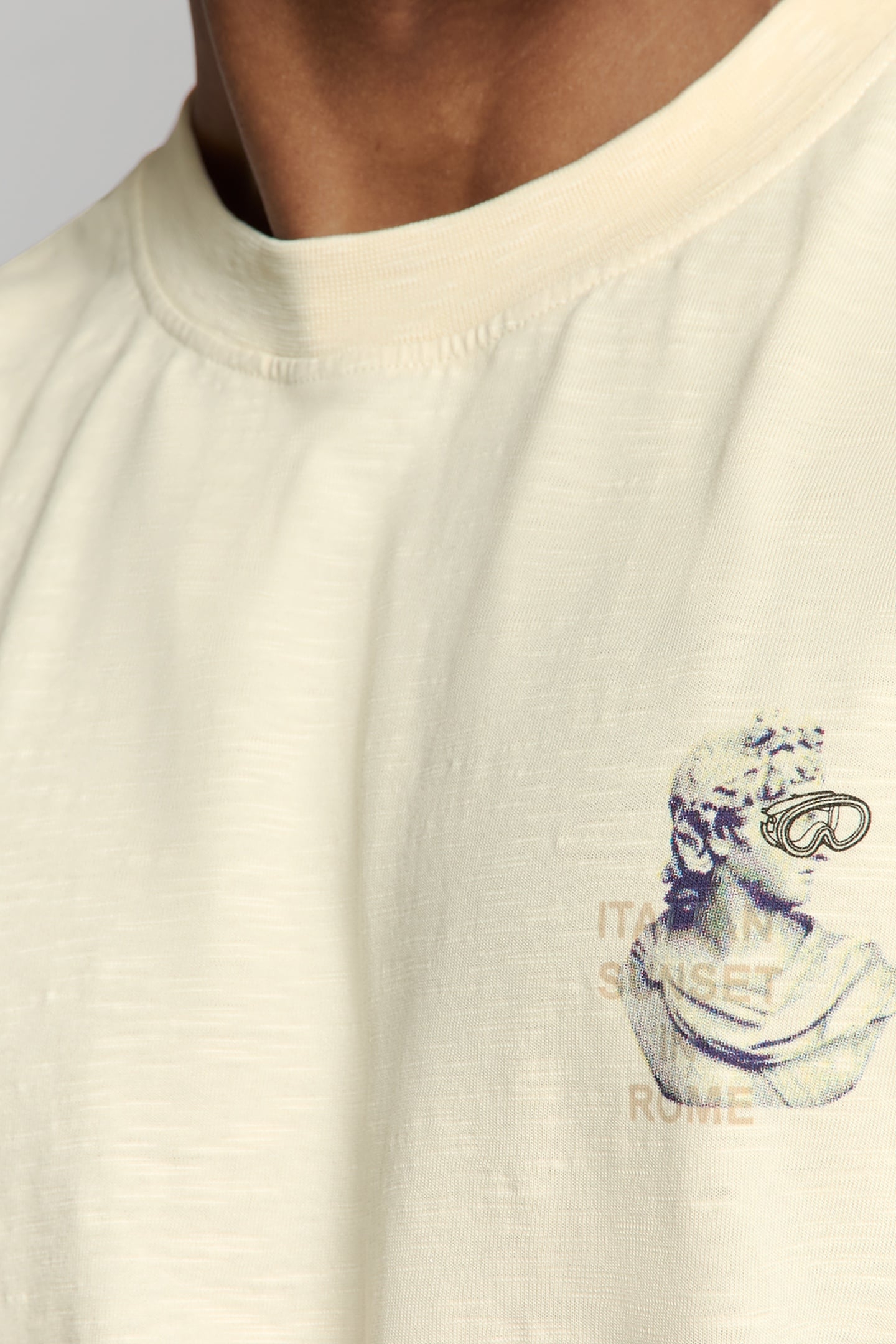 T-SHIRT CREWNECK SLUB PLACED PRINTS OFFWHITE 7